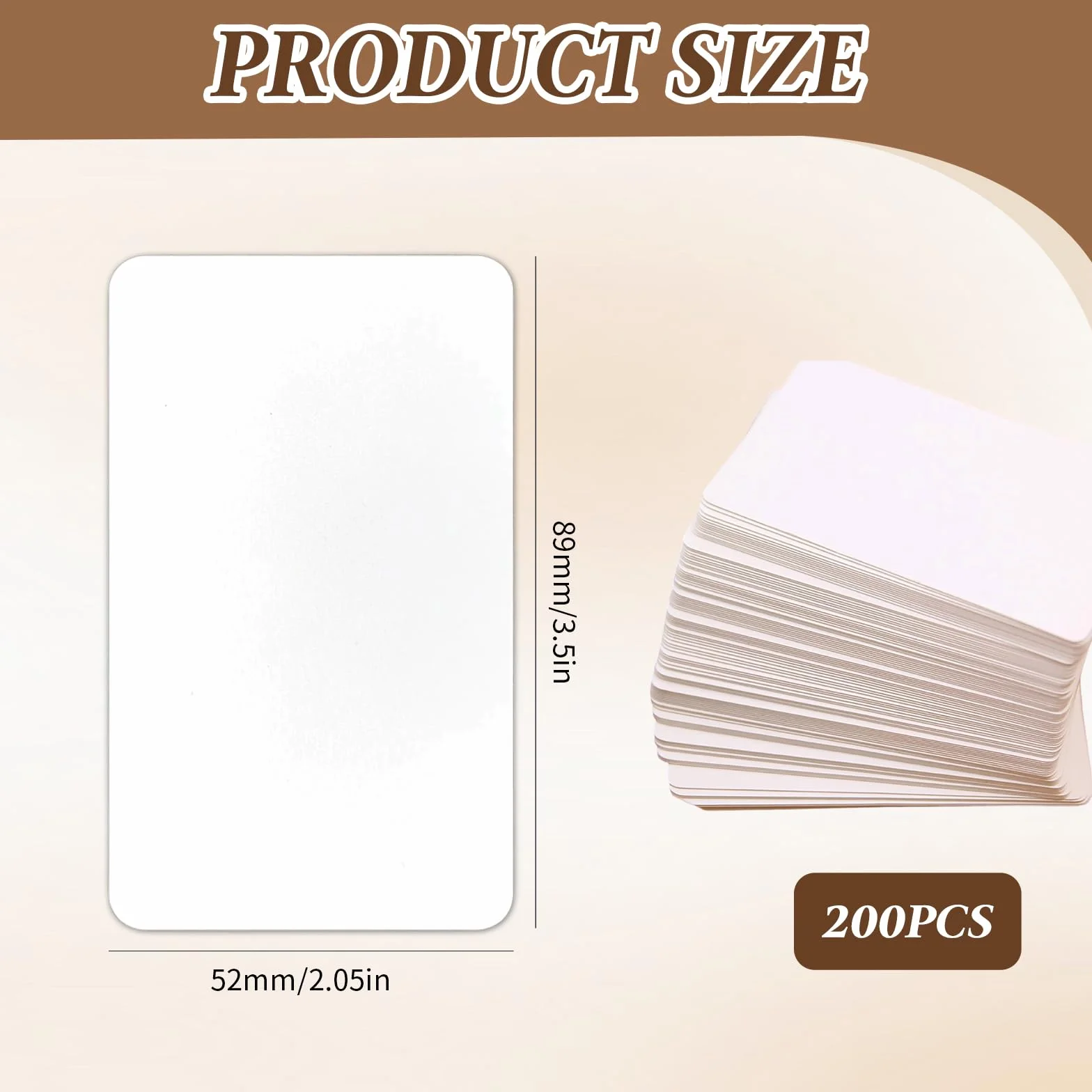 Carte de Visite Personnalisée en Papier Kraft Blanc 200 Pcs 8.5 x 5.5 cm Carte Vierge pour Écrire un Mot