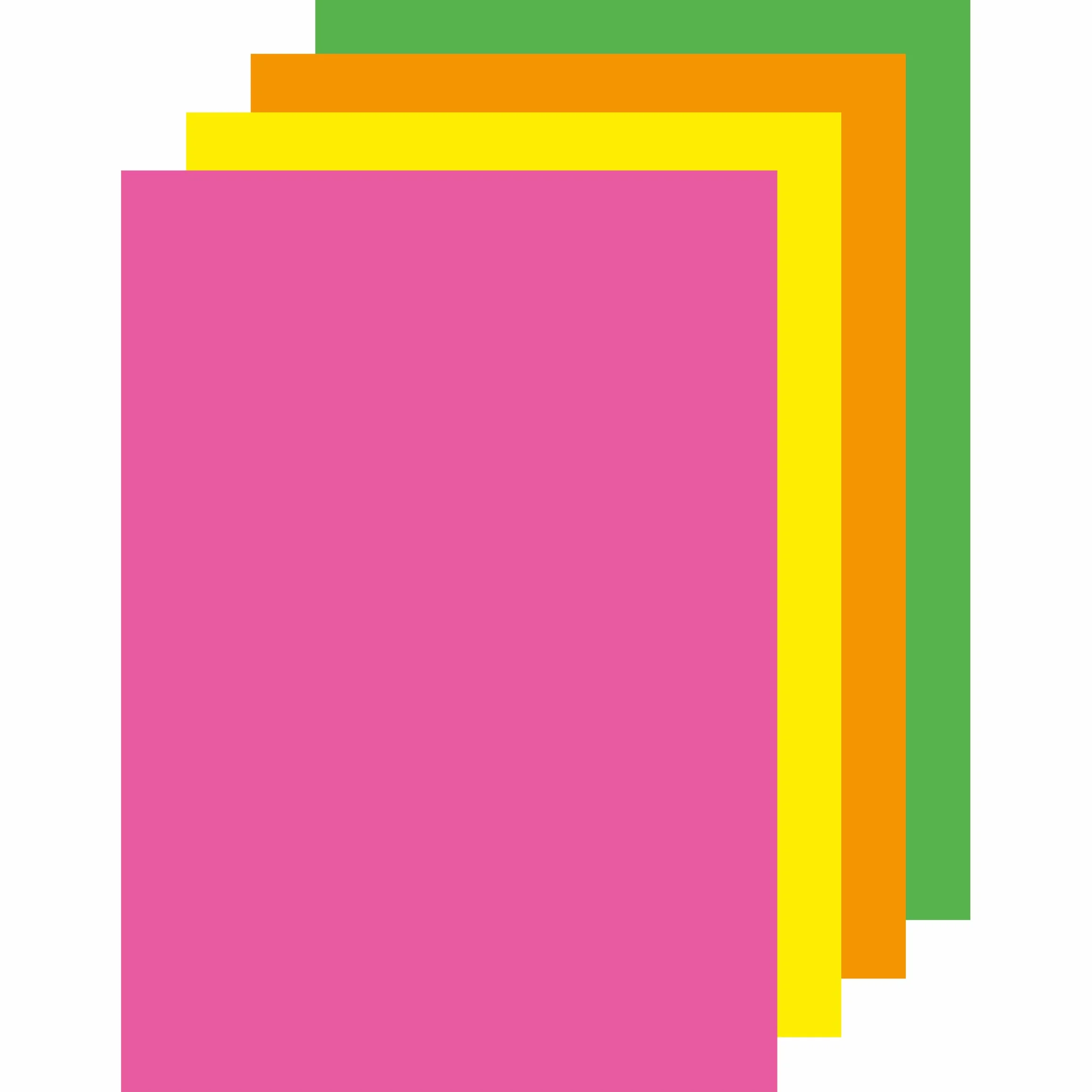 Apli Papier A4 Fluo 100 Feuilles Jaune Orange Rouge Vert