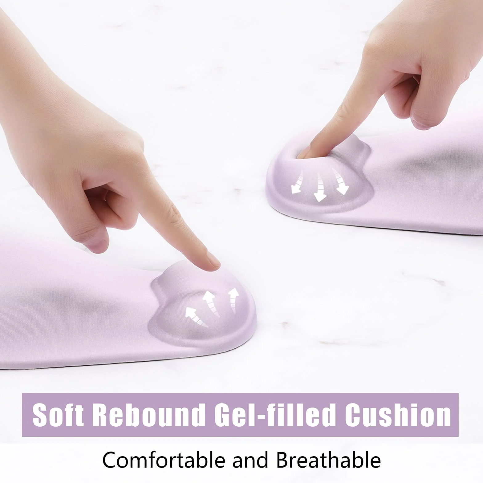 Tapis de Souris Ergonomique Gamer avec Repose Poignet en Gel, Portable, Violet Vanille