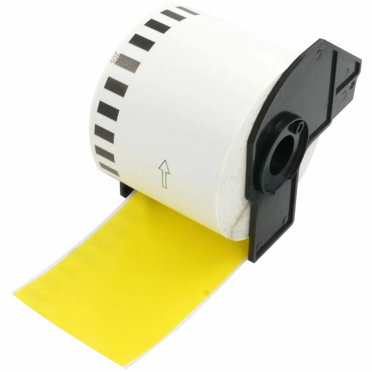 BETCKEY DK-22205 Rouleau Papier Continu Compatible Brother 62mm x 30.48m Jaune Étiquettes