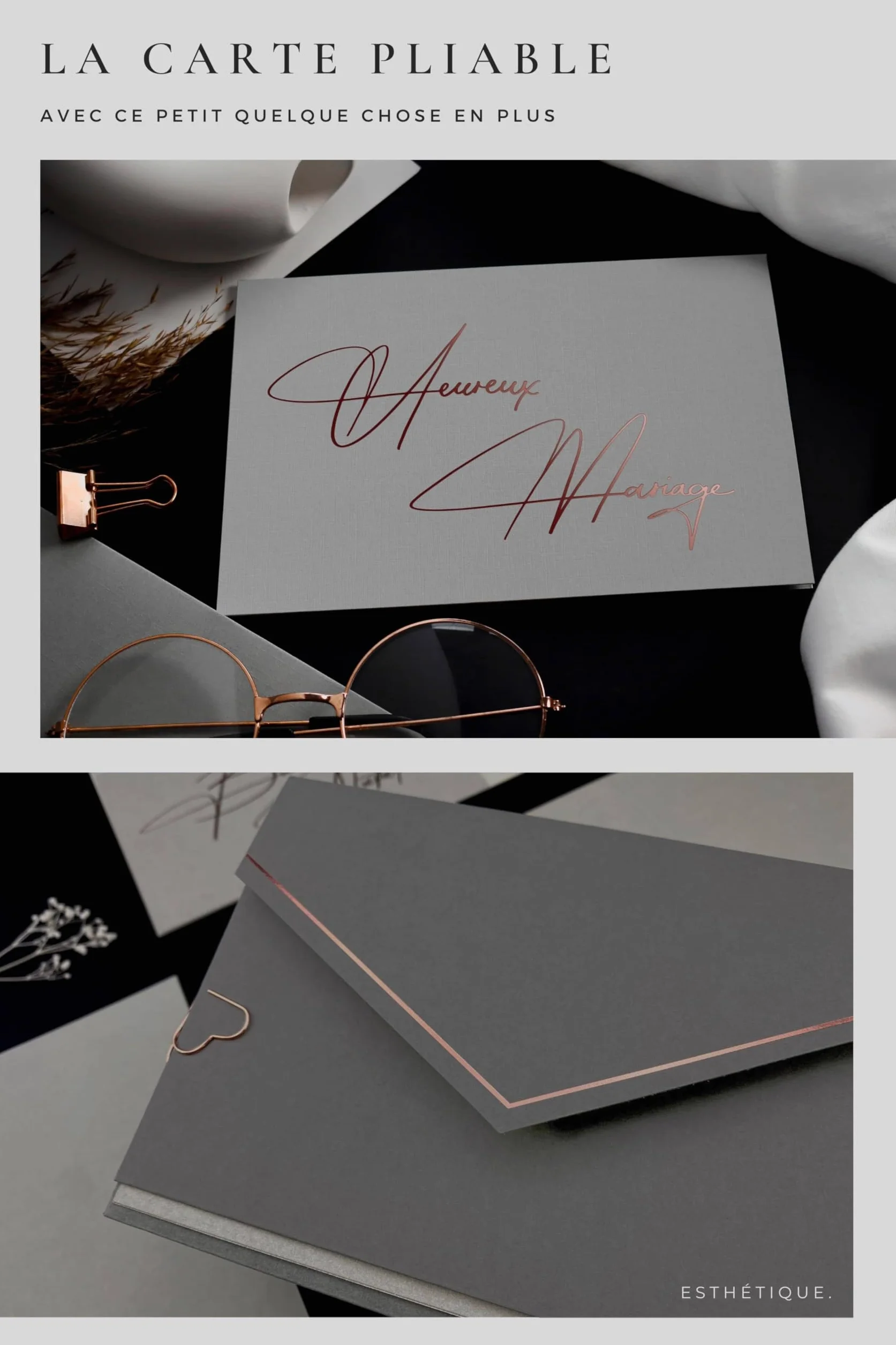 Carte de mariage originale avec enveloppe et sceau de cire - Joli Coon