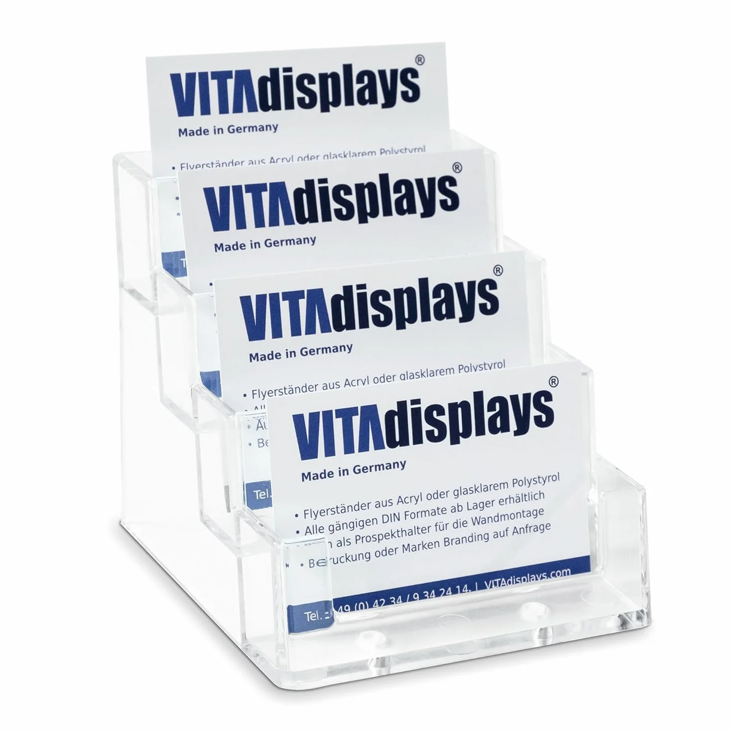 Taymar Porte-Cartes de Visite 4 Compartiments Transparent