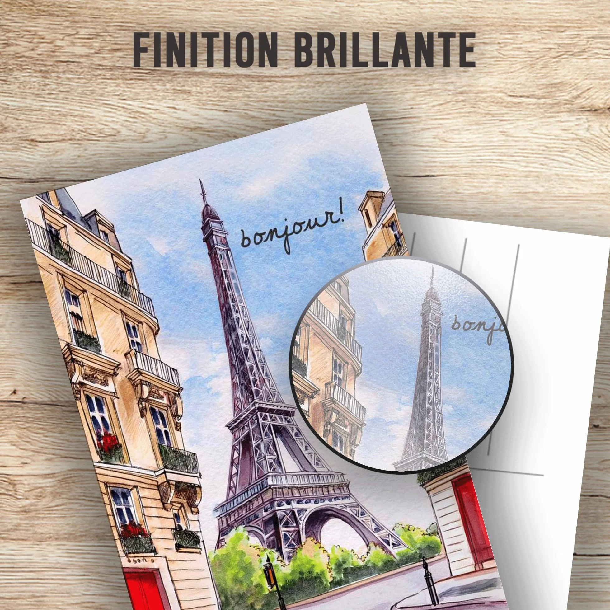Colibri Paris Postcards Eiffel Tower Watercolour Illustration Pack of 10 A6