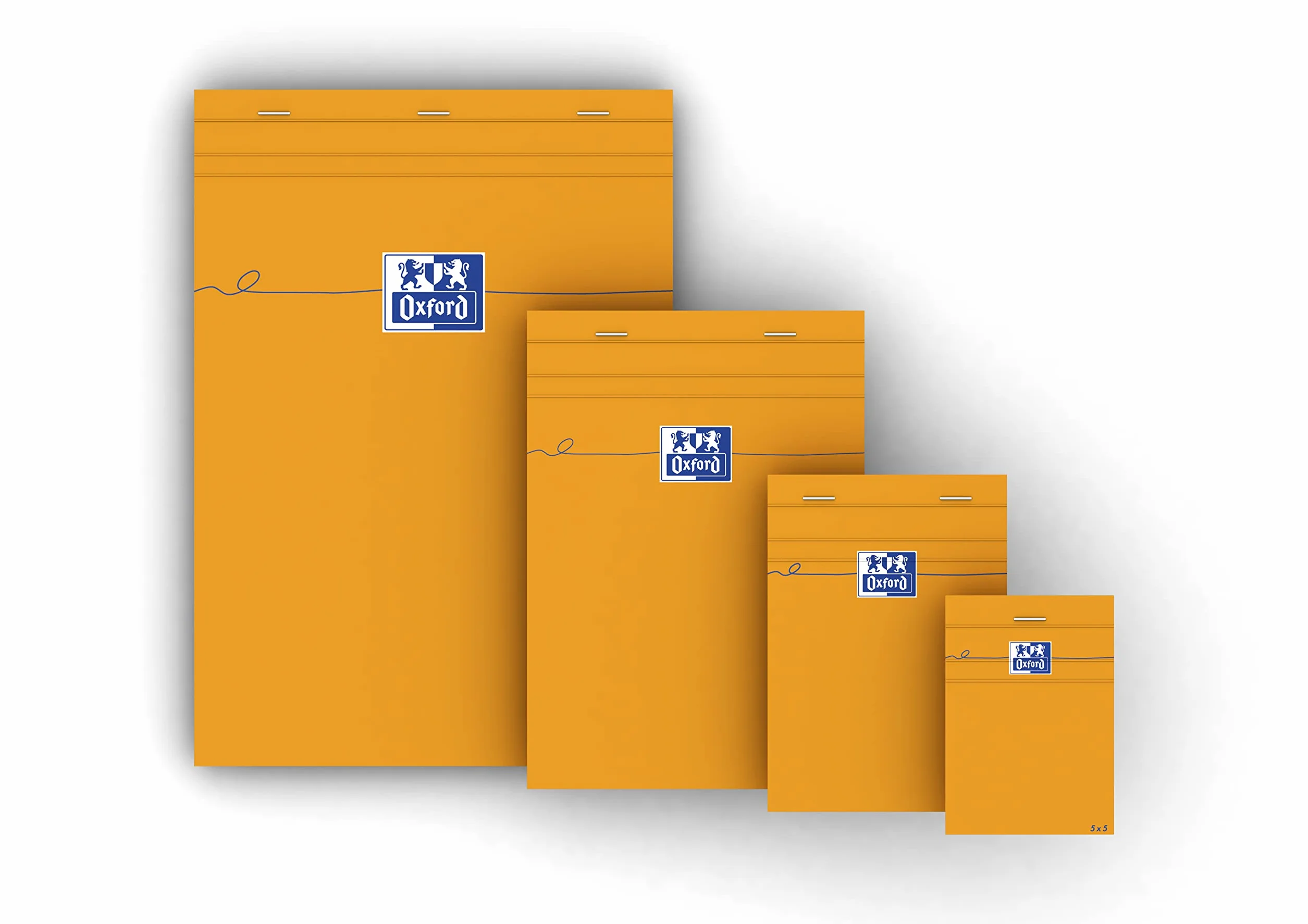 OXFORD Lot de 5 Bloc-Notes Orange A5 Petits Carreaux 5mm 80 Feuilles