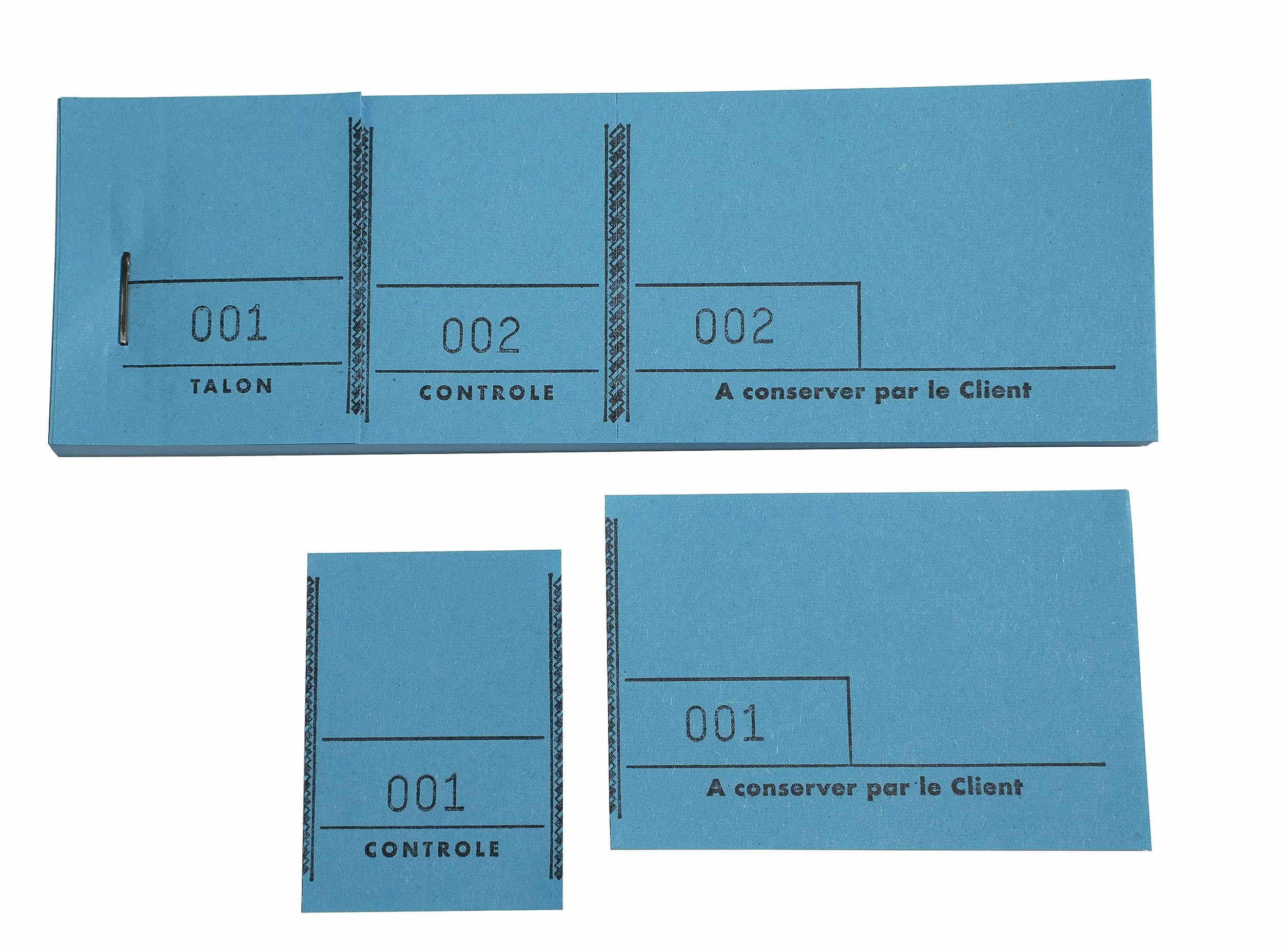 Exacompta Paquet de 10 blocs passe-partout 100 feuillets 3 coupons numérotés Format 4,8 x 15 cm Bleu