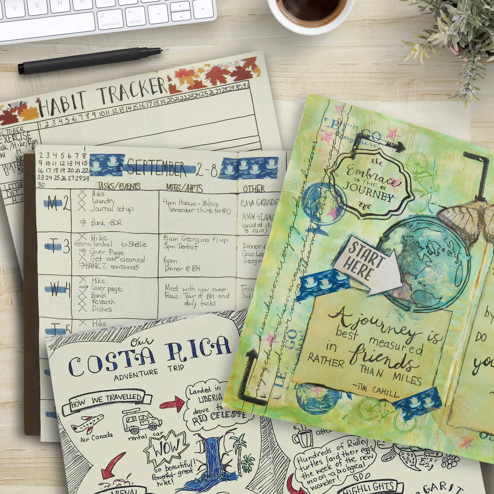 Carnet de Voyage A5 Ligné Recharge 14x21cm 3 Carnets 240 Pages