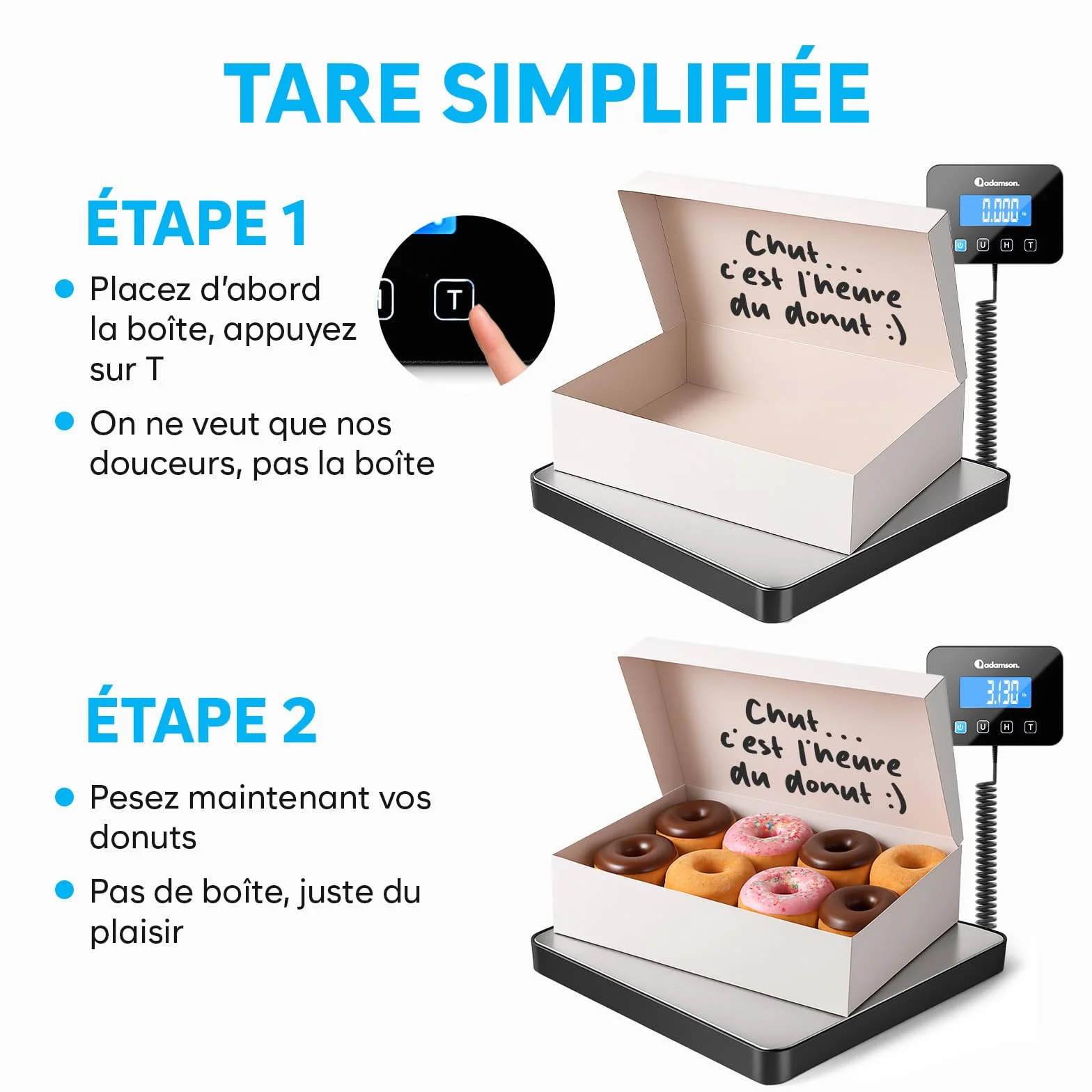 Balance Colis Électronique 200 kg/10 g avec Hold/Tare Professionnelle Industrielle Pile Câble Inclus