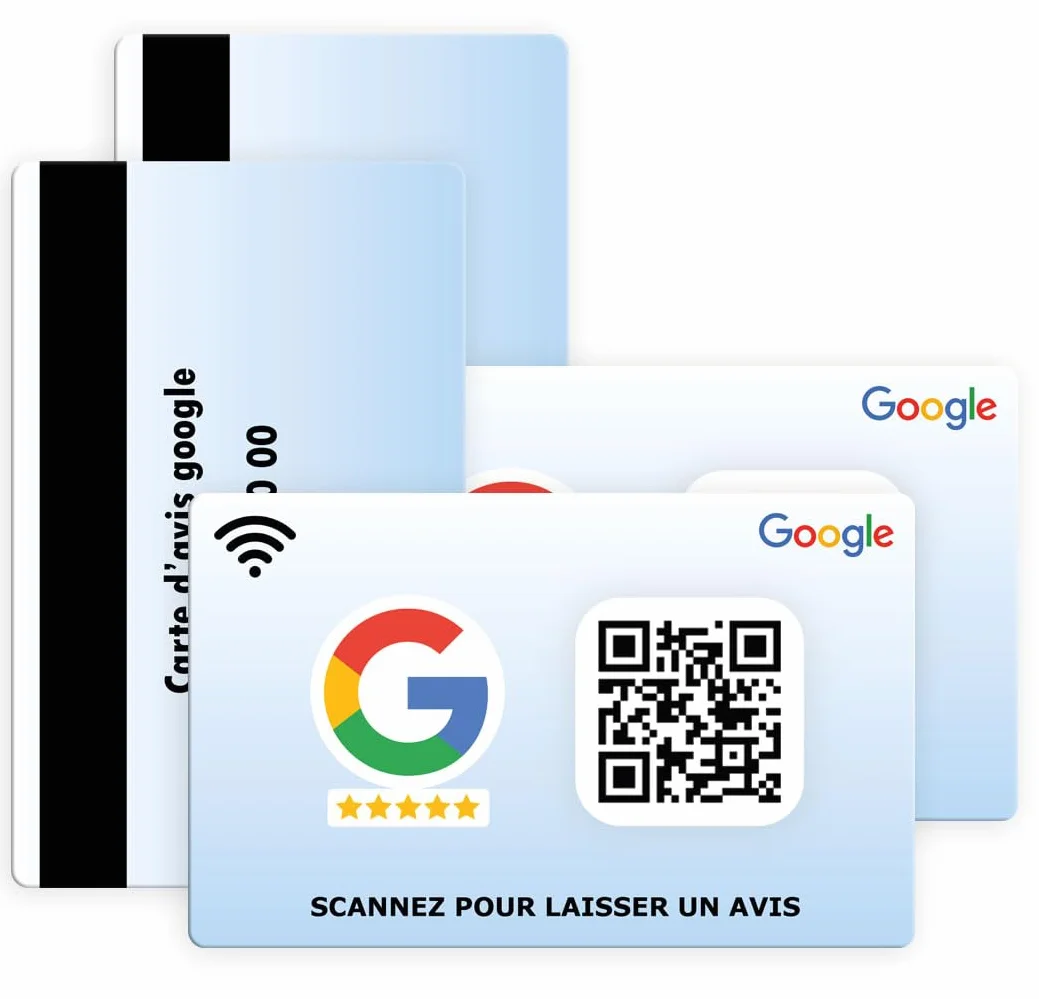 Carte Google Avis NFC QR Code Collectez Avis Clients Format Carte Visite Entreprises Commerces