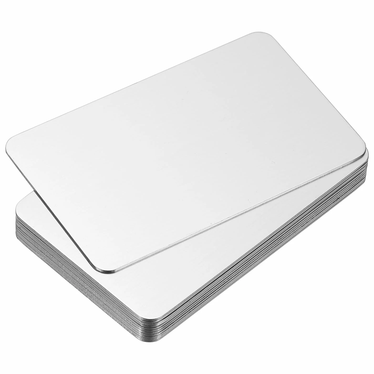 PATIKIL Cartes de visite en métal acier inoxydable 0,8 mm 12 paquets pour gravure laser DIY argent