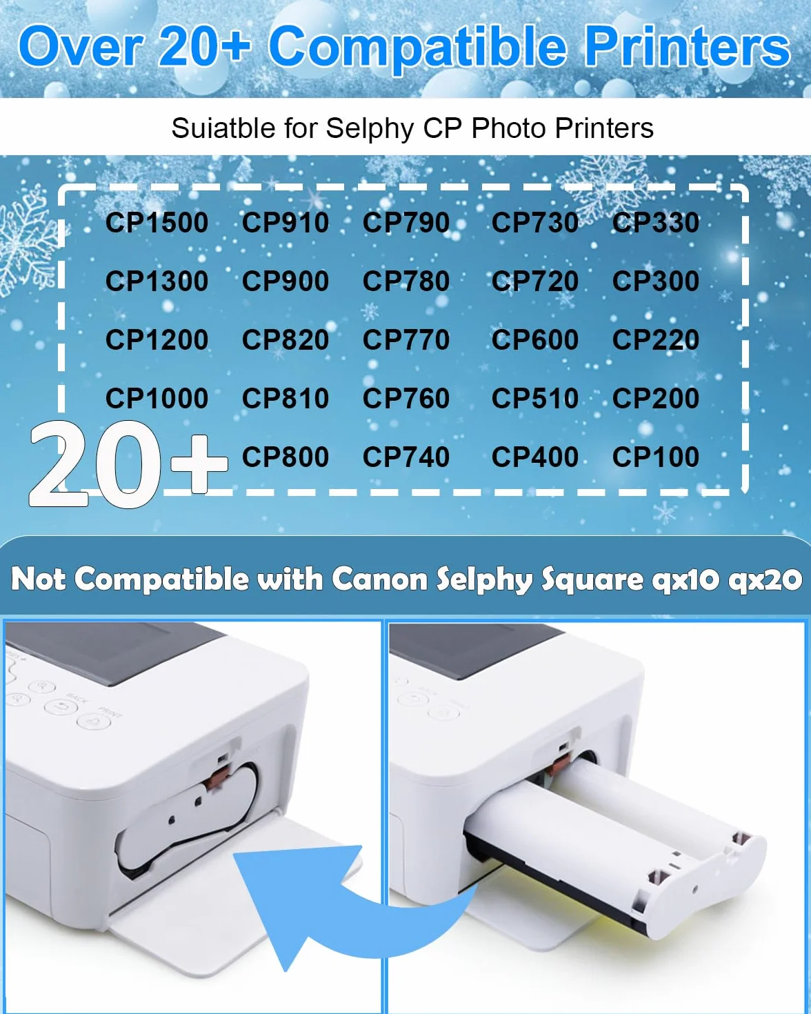 NineLeaf Papier photo Canon Selphy CP1300 CP1500 CP1200 CP1000 CP910 KP-108IN 3115B001 10x15cm 108 sztuk