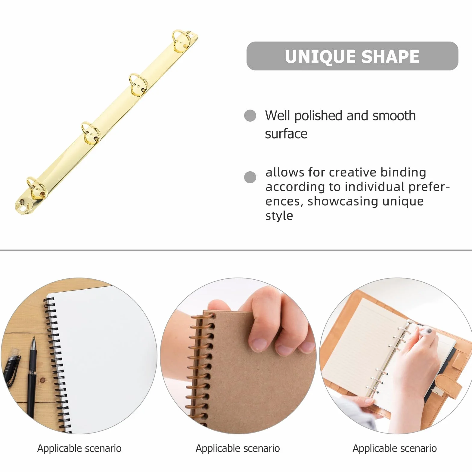 MAGICLULU Mécanisme de Reliure à Anneaux en Fer Doré pour Classeur A4