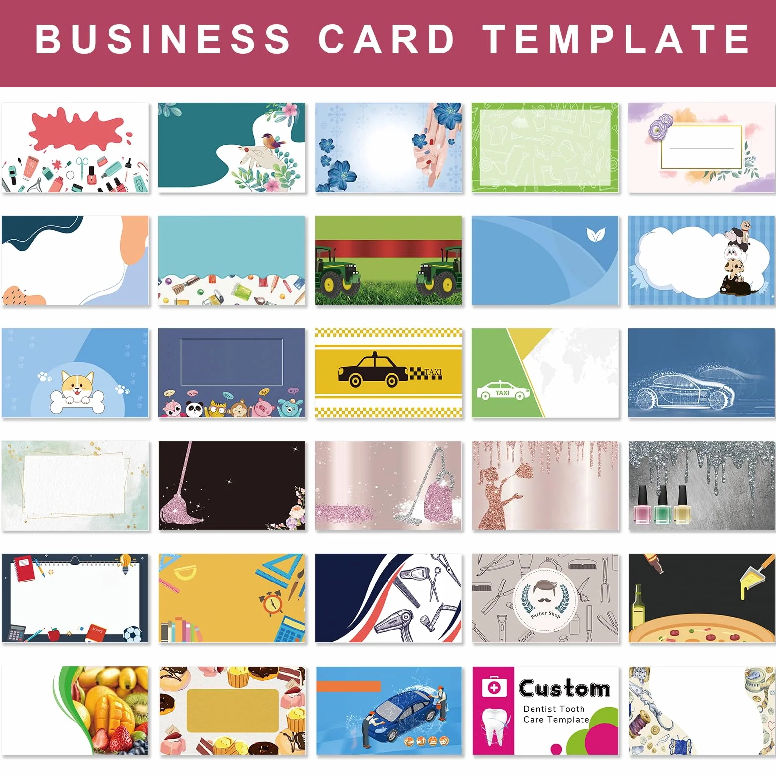 Cartes de visite personnalisées avec logo et photo, double face imprimable imperméable 1000 pièces