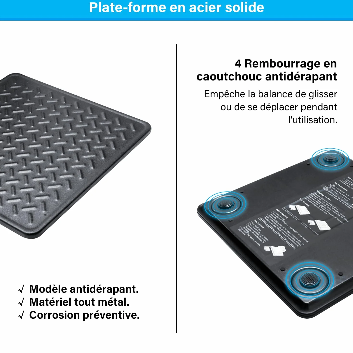 Balance postale numérique UNIWEIGH 200 kg x 10 g, plate-forme en acier, fonction LCD/Hold/Tare