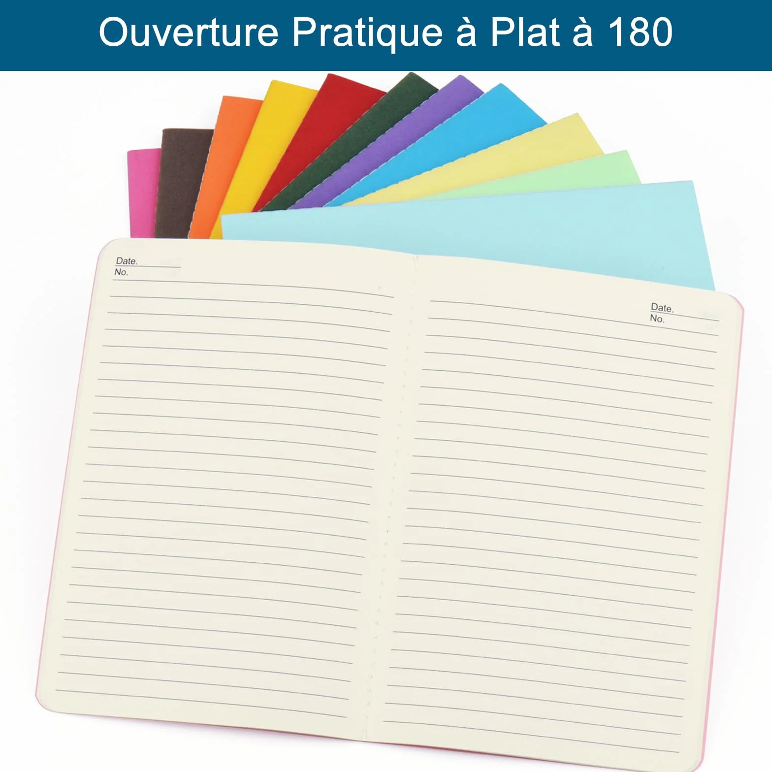 Cahiers Lignés Couverture Couleur, 12 Blocs 60 Pages, Bloc-Notes Couverture Souple pour Bureau École Études