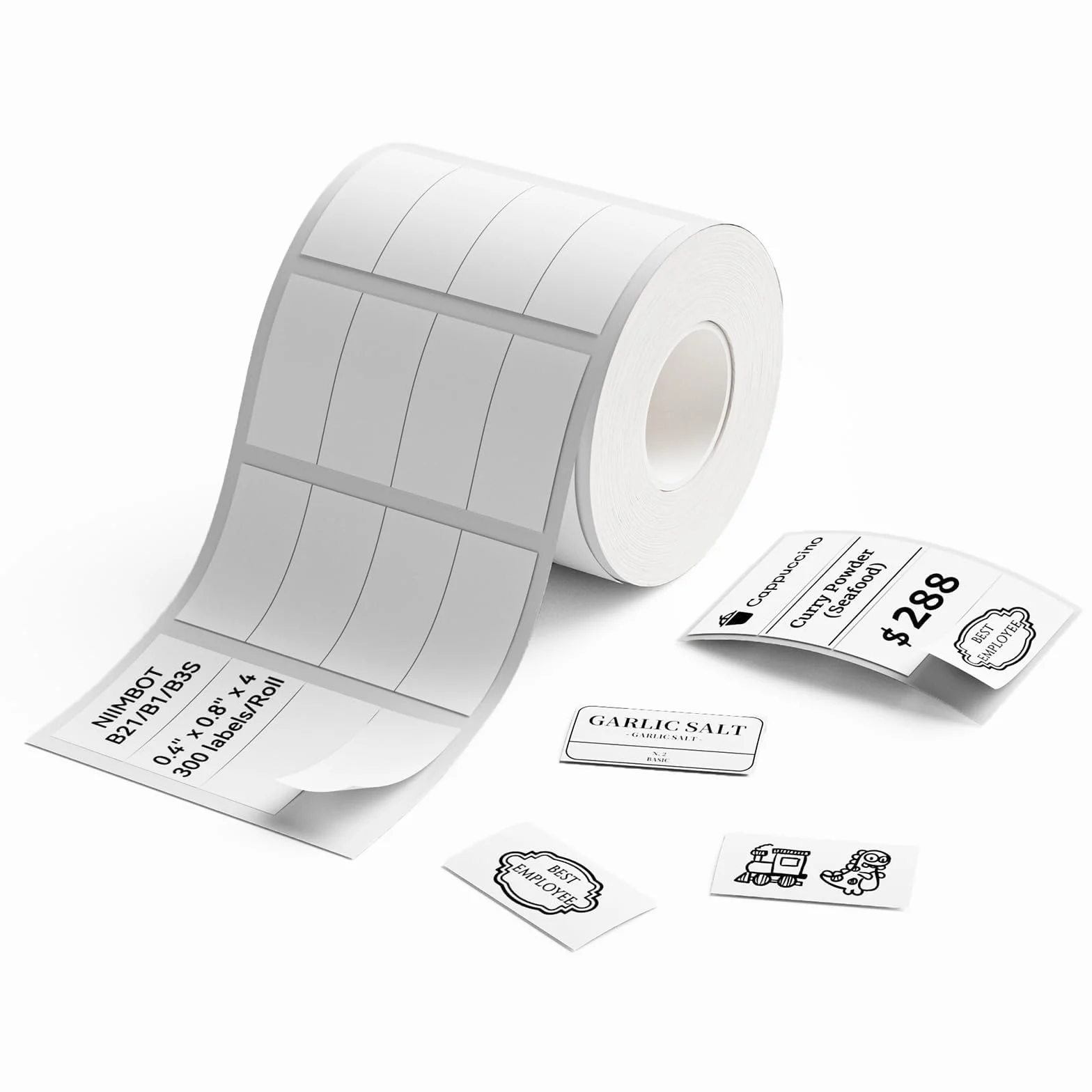 NIIMBOT Étiquettes de Recharge pour B1/B21/B3S, Autocollants Thermiques 10x20mm Blanc (4 Rouleaux)