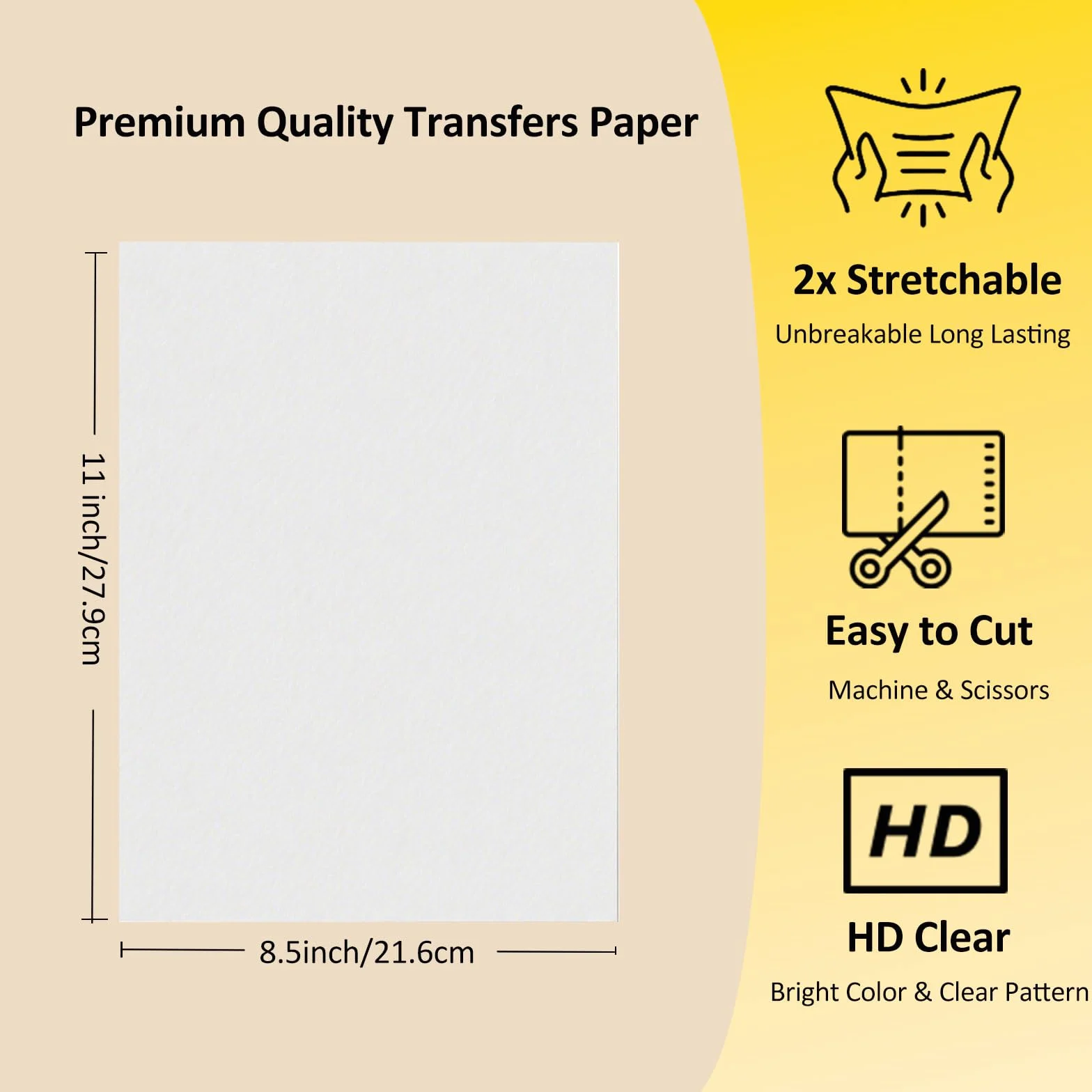 Papier Transfert Textile Noir Foncé 16 Feuilles Imprimante Jet d'Encre Laser Thermocollant T-Shirts Sacs Chapeau