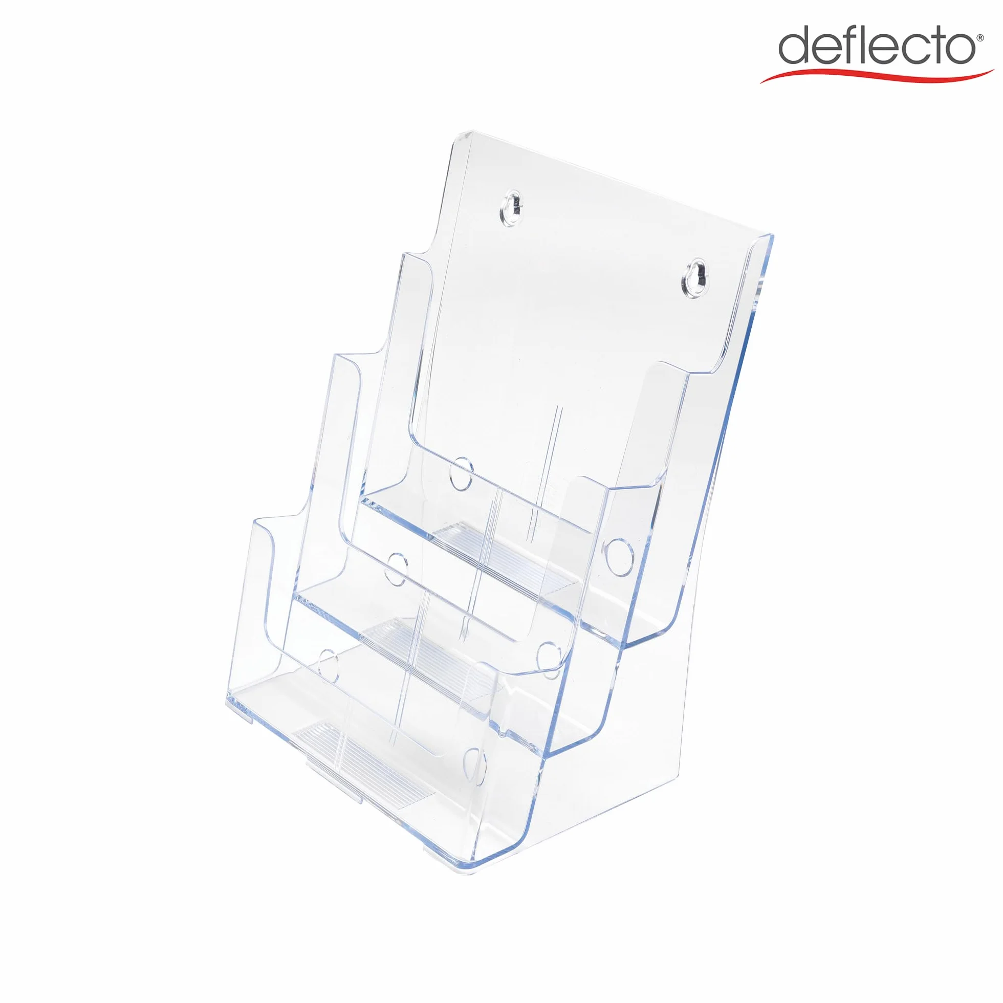 Deflecto Lot de 2 Porte-documents A4 Portrait 3 Niveaux Présentoir Incliné Multi-Poches