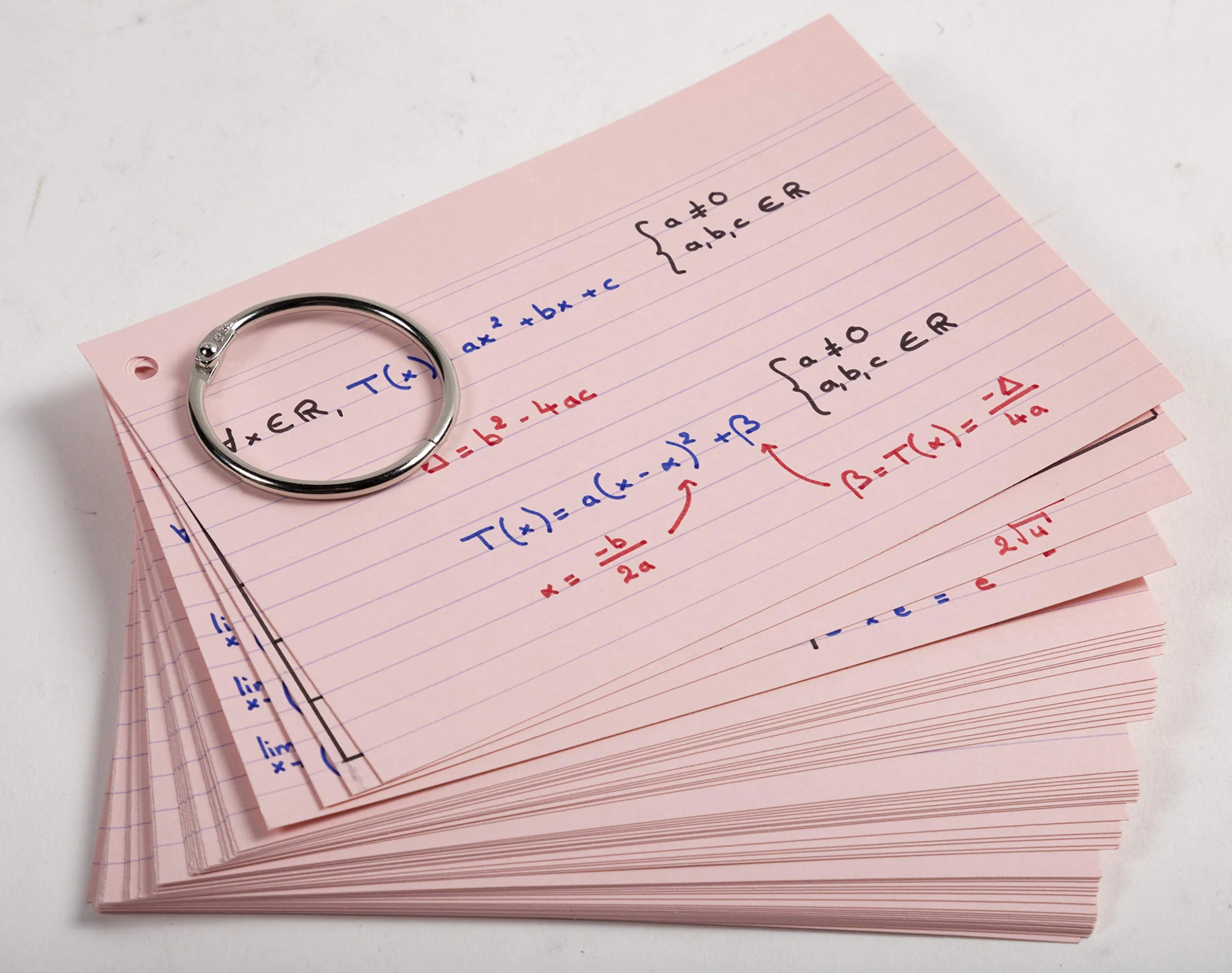 Exacompta Paquet de 50 Flashcards A7 Bristol Ligné Perforé avec Anneau