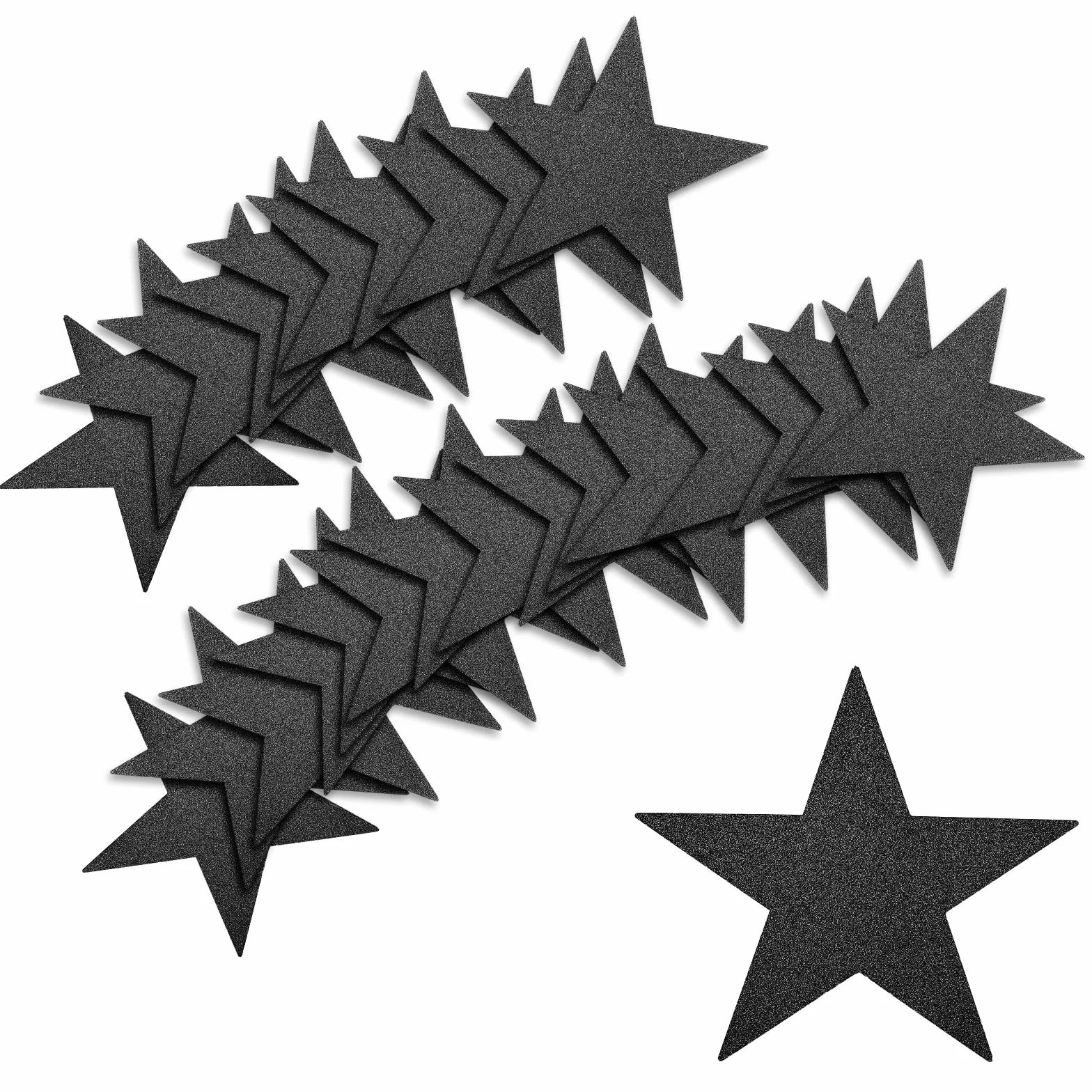 Confettis en Papier Étoile Scintillante 15,3cm 50pcs Découpes d'Étoiles pour Tableau d'Affichage Fête (Noir)