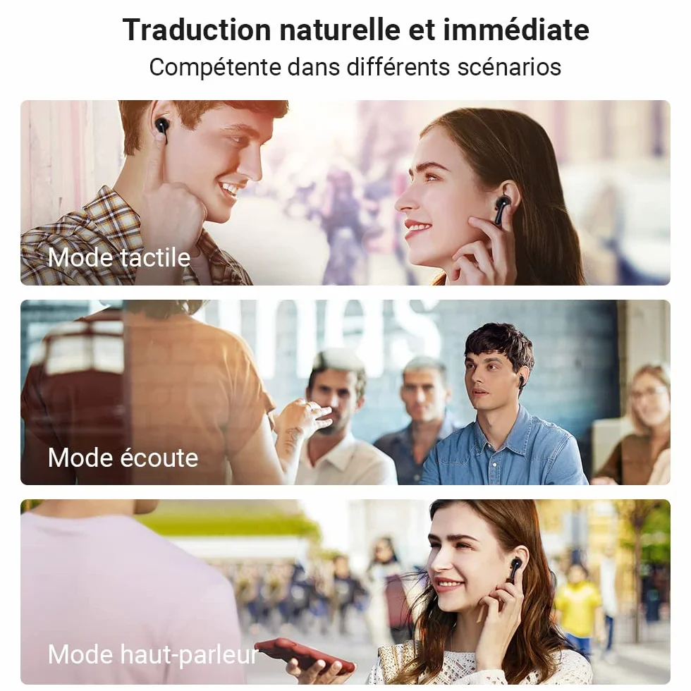 Timekettle M3 Traducteur Vocal Traduction Simultanée Bidirectionnelle 40 Langues 93 Accents
