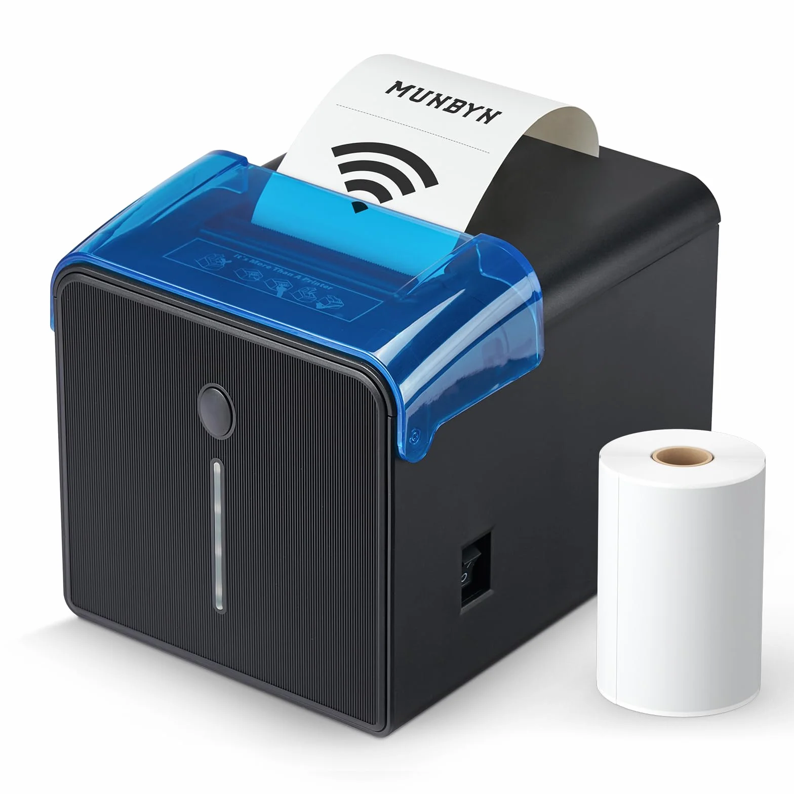 MUNBYN 905 WiFi Imprimante de Reçus Thermique 80mm, Ticket de Caisse USB Ethernet avec Support de Coupe Automatique, Noir