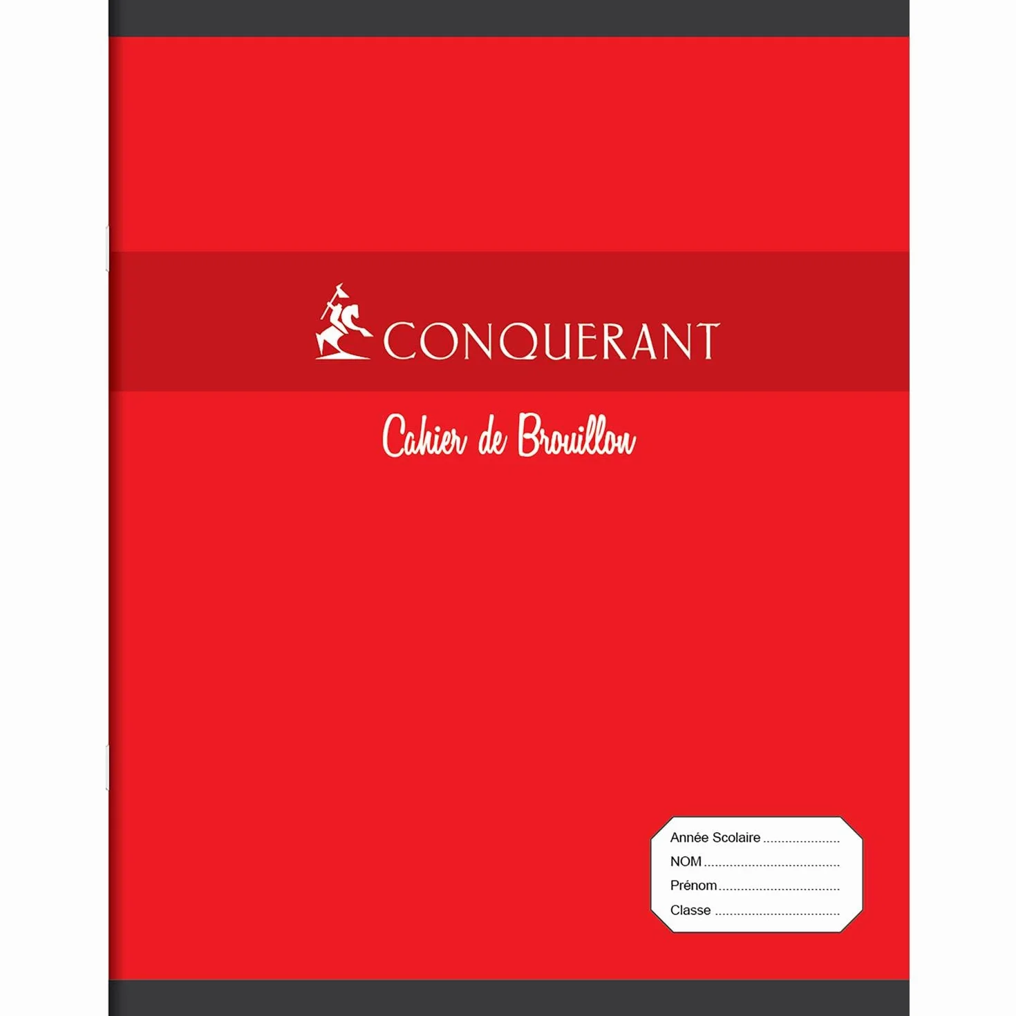 CONQUÉRANT Cahiers de brouillon 17 x 22 cm 48 pages 60g grands carreaux rouge