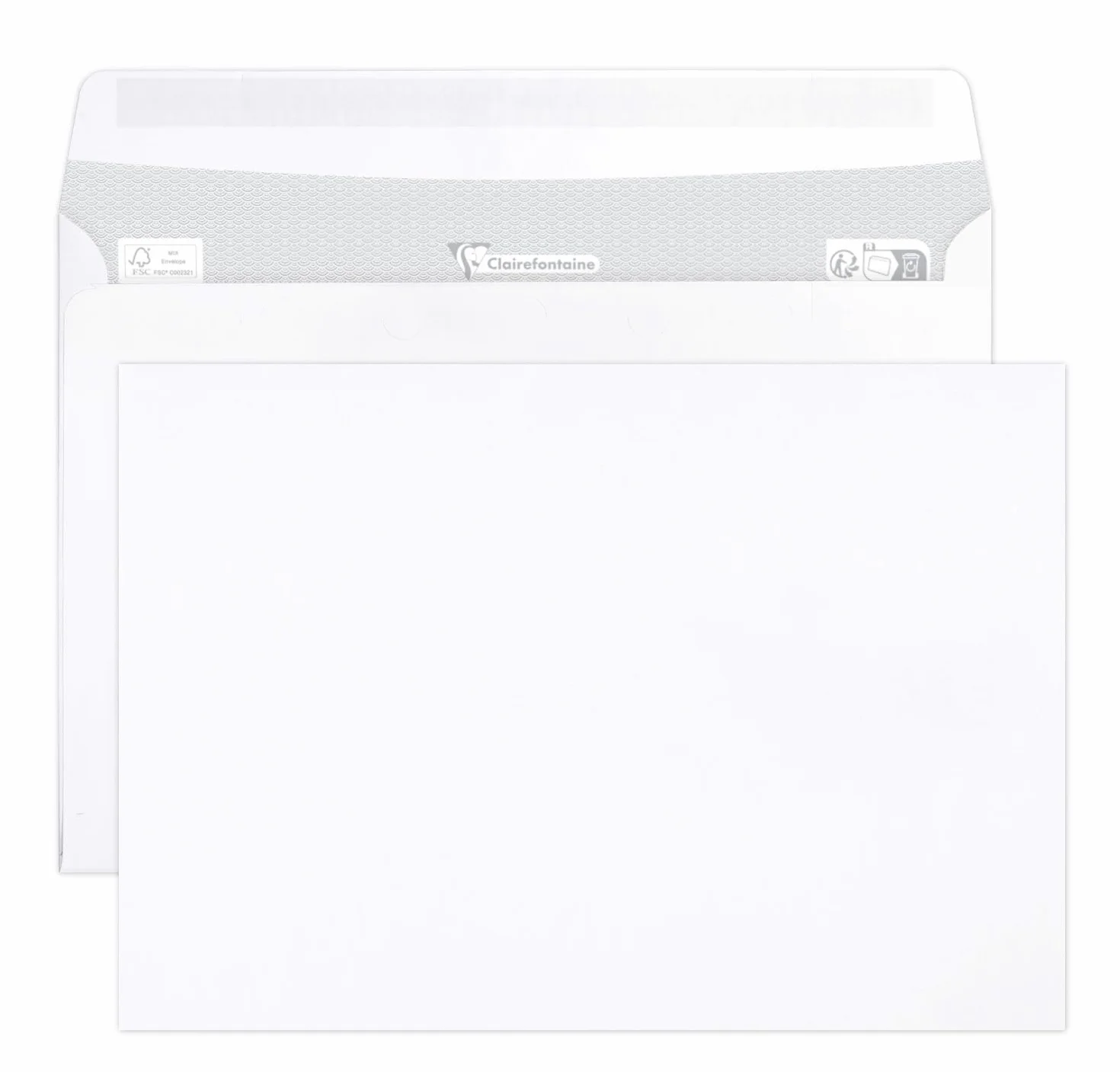 Clairefontaine 2542C Enveloppes C5 162x229mm Auto-Adhésives 90g/m² Paquet de 50