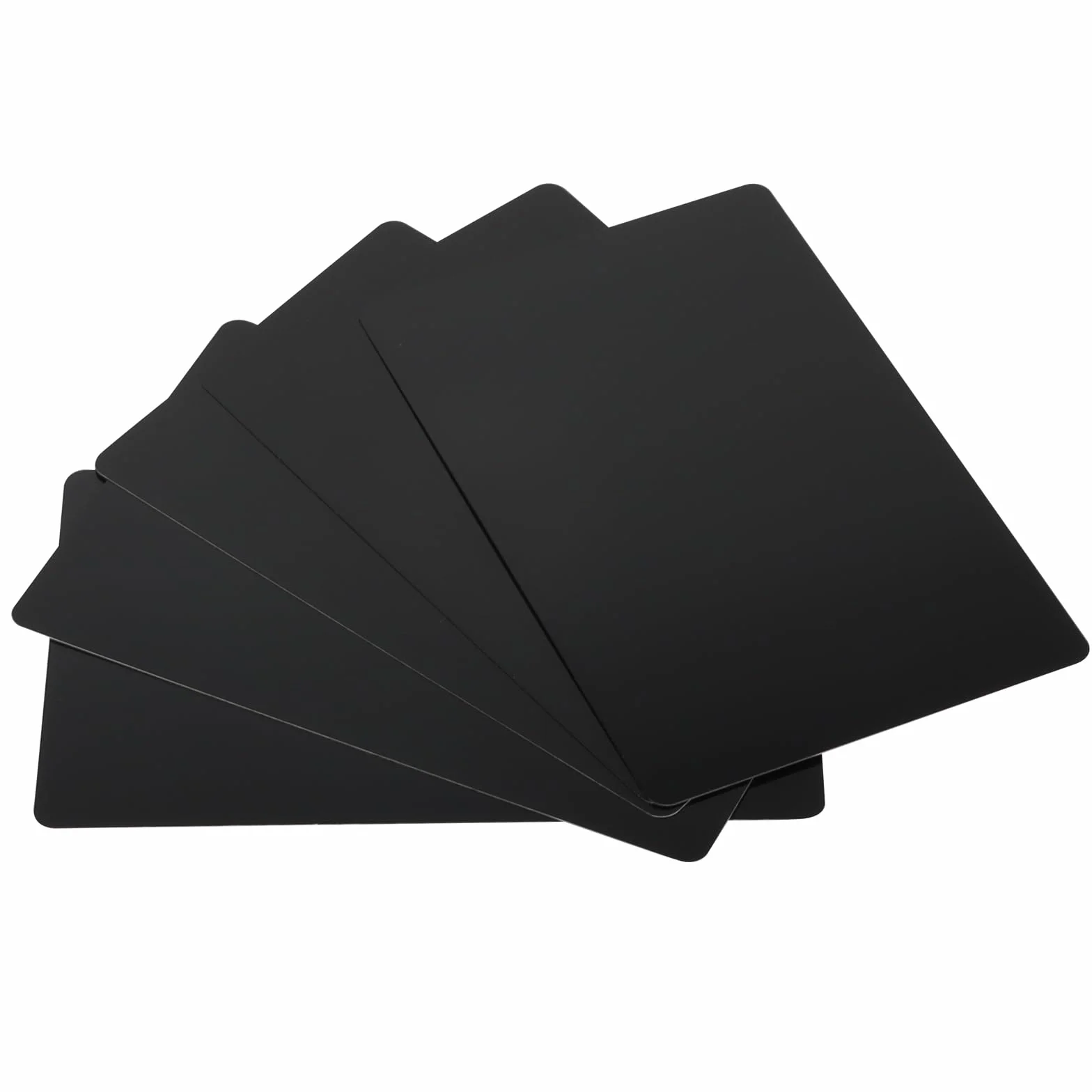 Cartes de visite en aluminium noir 8,6 x 5,4 cm 0,45 mm gravées au laser imperméable