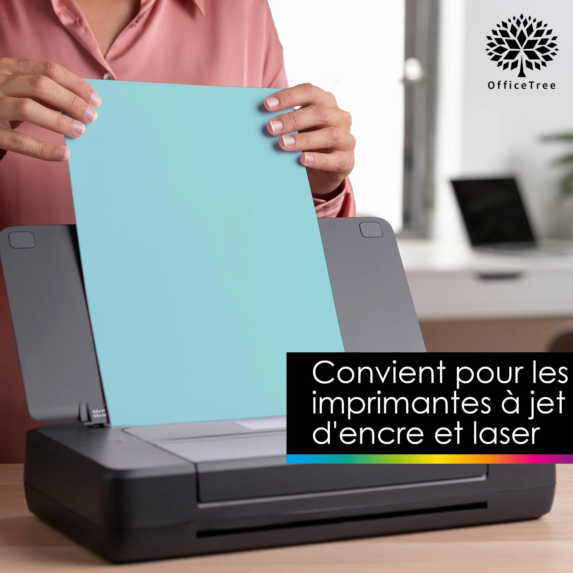 OfficeTree Papier Couleur A4 130g 12 Couleurs Feuille Cartonné