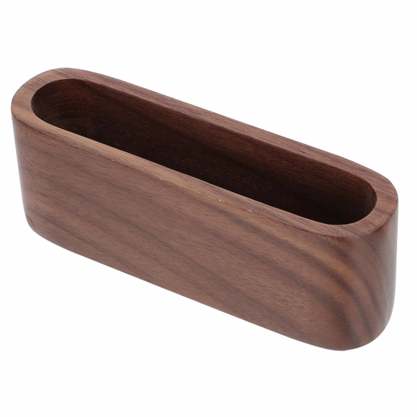 Veemoon Boîte à Fiches en Bois de Noyer pour Bureau, Rangement Cartes et Photos, Design Compact
