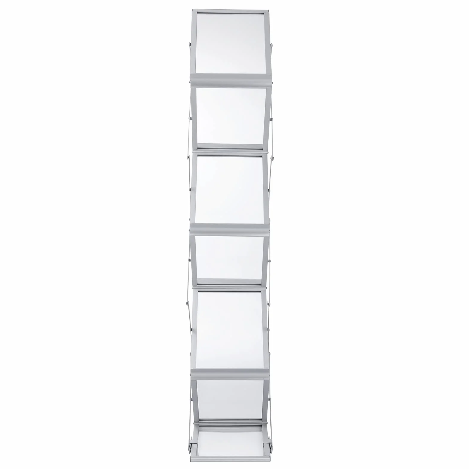 VEVOR Présentoir à Brochures en Alliage Aluminium Pliable 6 Compartiments A4 Portable 26x36x152 cm