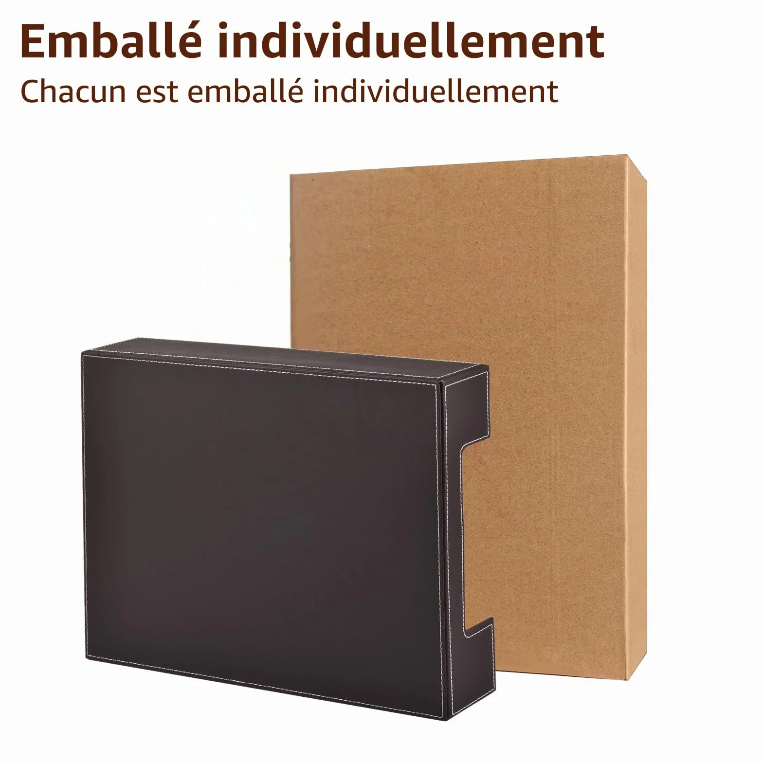 Bac à courrier en cuir empilable organiseur bureau courrier fichiers magazines