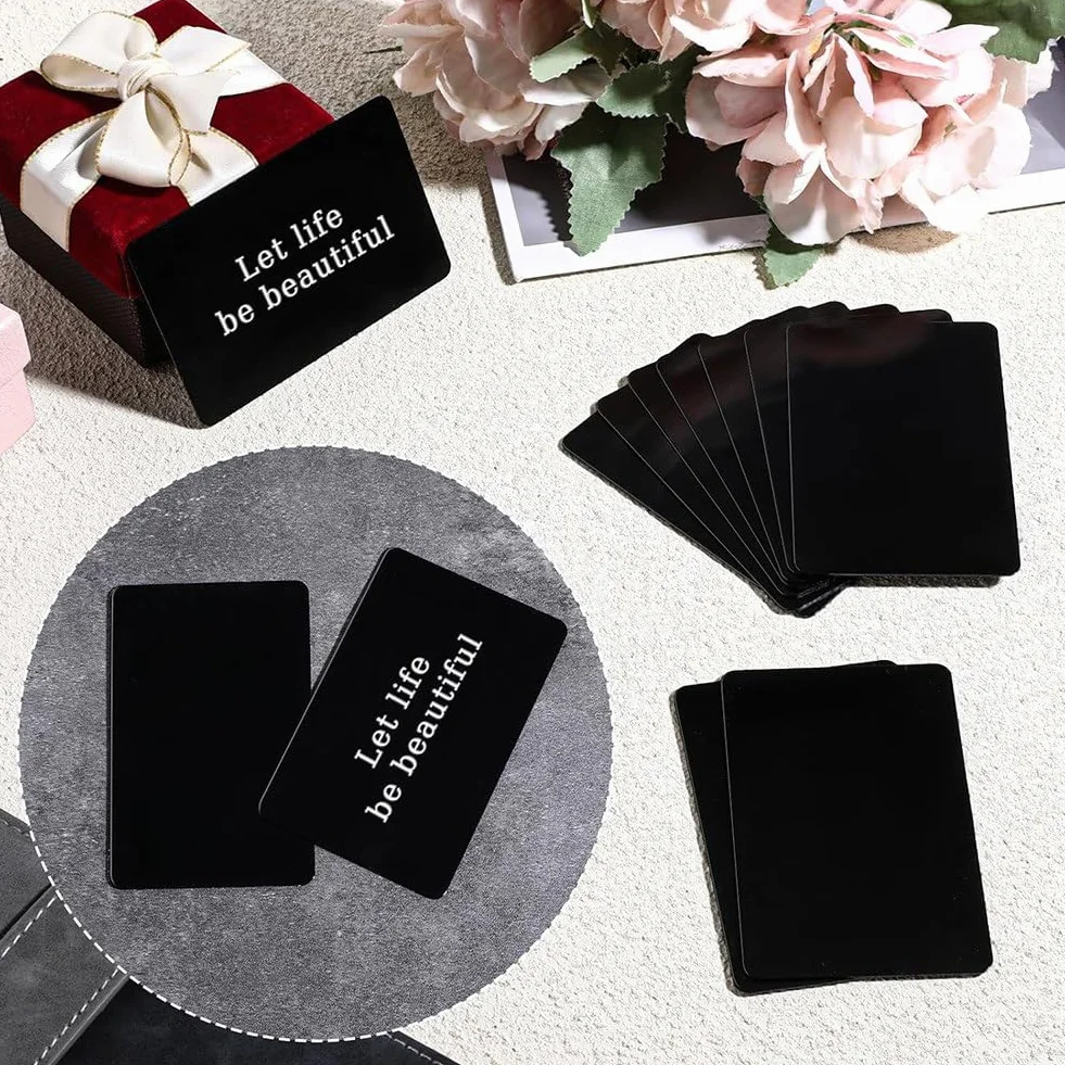 Cartes de Visite en Métal Noir 0,8 mm Aluminium Vierges