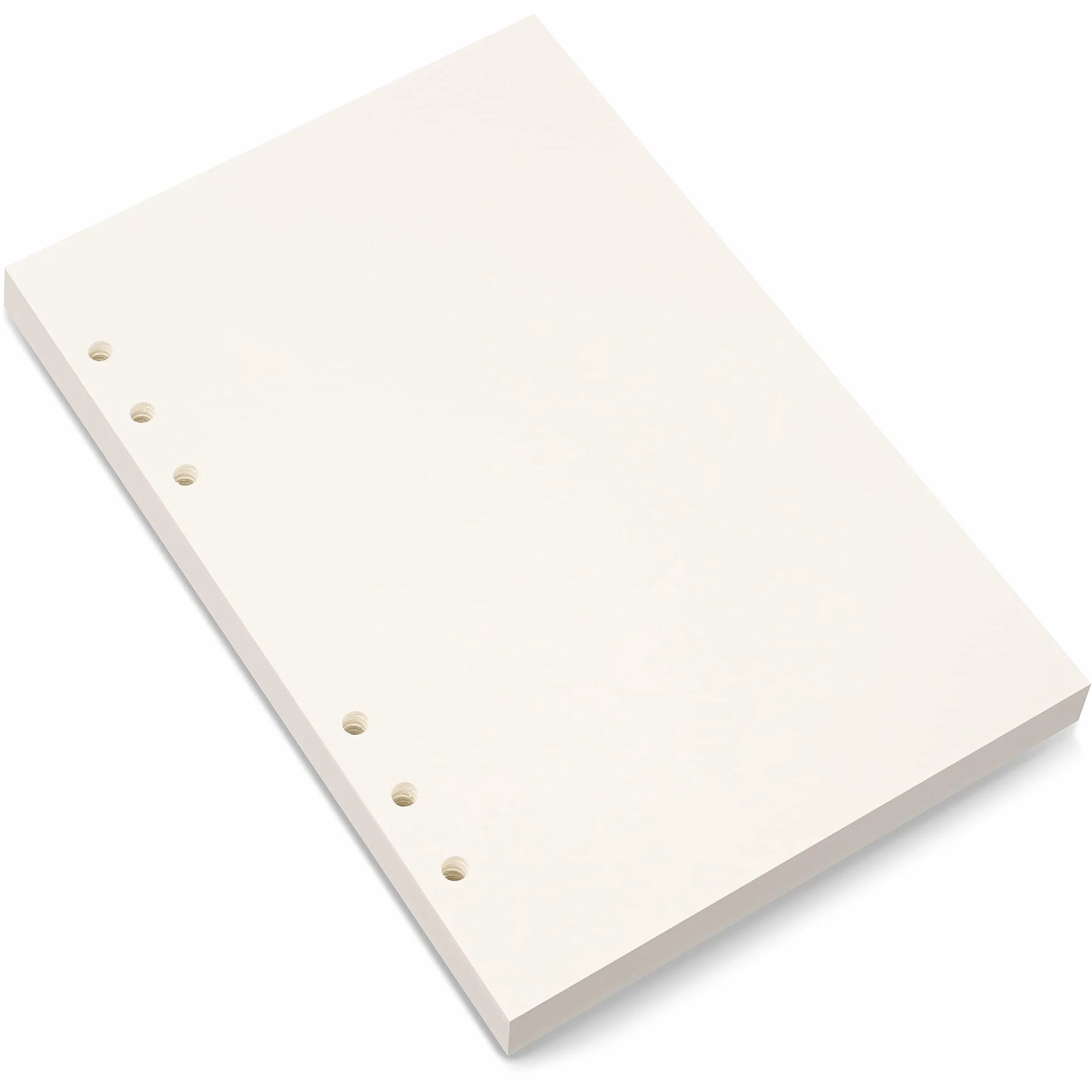 Papier vierge A5 6 trous perforés 80 feuilles 160 pages 14 x 21 cm beige