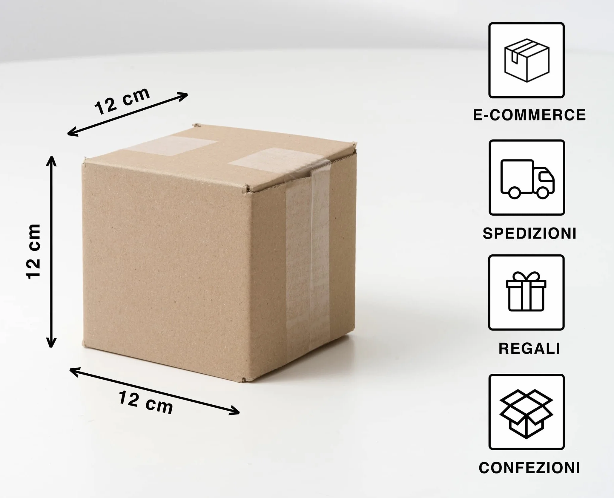 Boîtes Carrées en Carton 12 x 12 x 12 cm 10 Pièces IPEA pour Expéditions