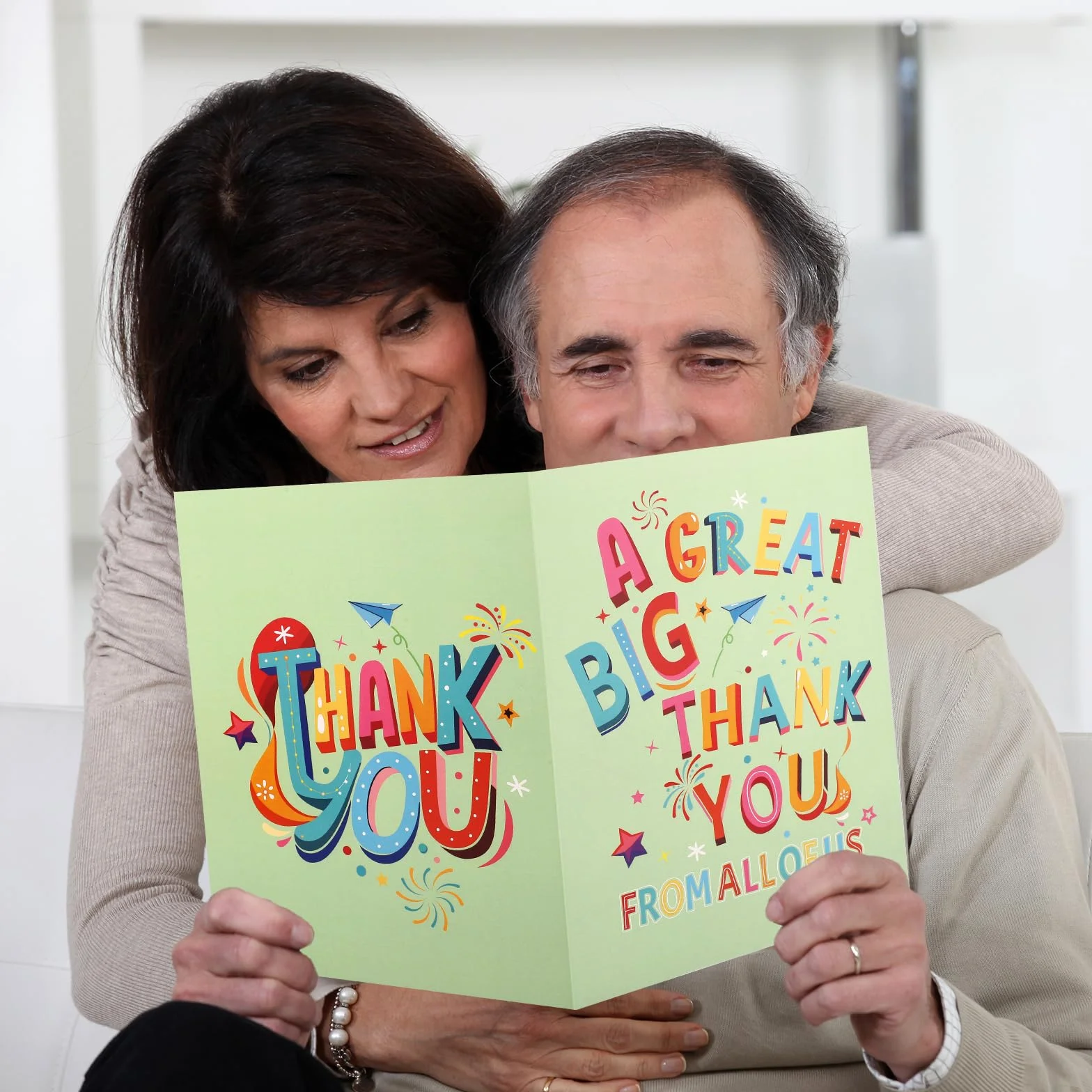 Grande Carte de Remerciement 40x27cm avec Enveloppe pour Départ à la Retraite Patron Enseignant Collègue Vert