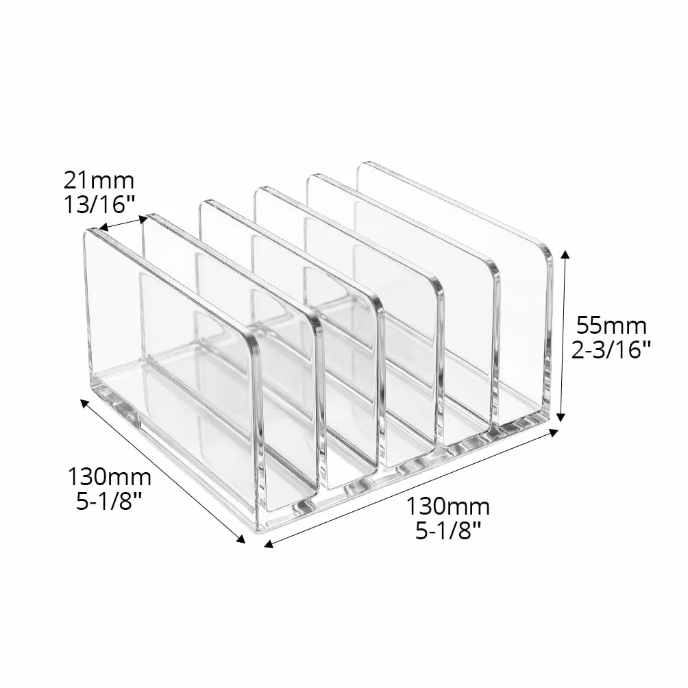 QWORK Porte-lettres acrylique 5 compartiments 12,2x12,2x5,3 cm pour lettres courrier