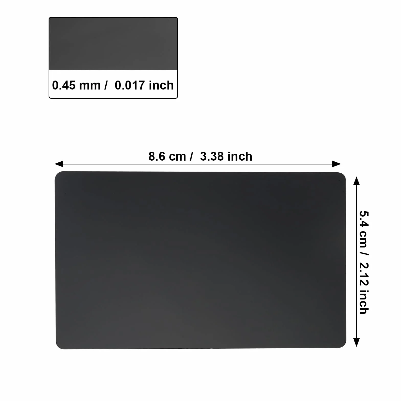 Cartes de visite en aluminium noir 8,6 x 5,4 cm 0,45 mm gravées au laser imperméable