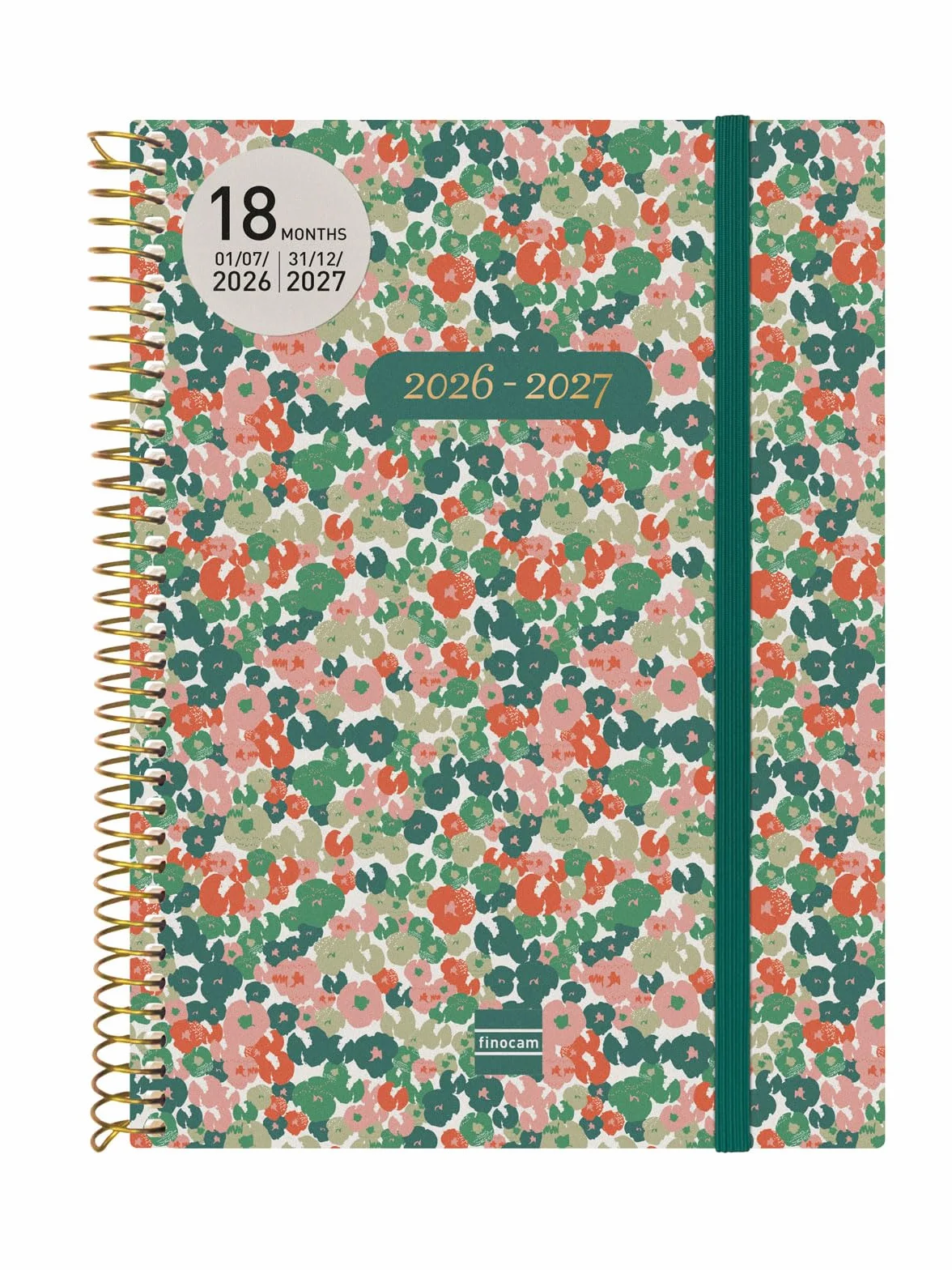 Finocam Espiral Agenda 18 mois 2026 2027 Vue hebdomadaire horizontale Daisy International Semainier