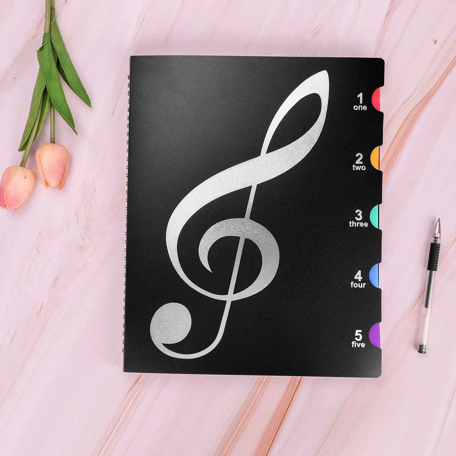LONTG A4 Dossier Imperméable Cahier Spiral Partition Musique Trieur Extensible 20 Feuilles Classeur Documents Bureau