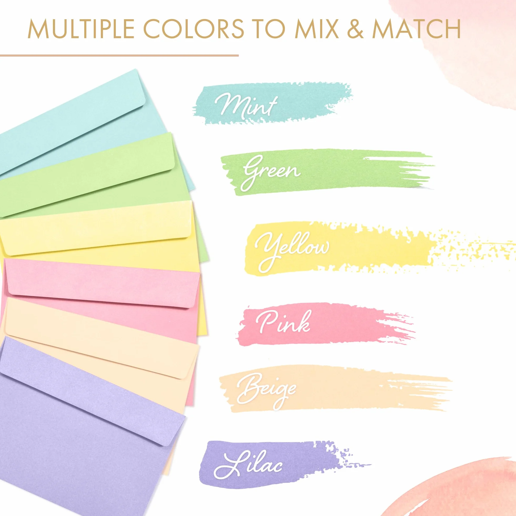 Enveloppes C6 48 Pièces 114 x 162 mm Pastel pour Faire-Part Mariages Anniversaires