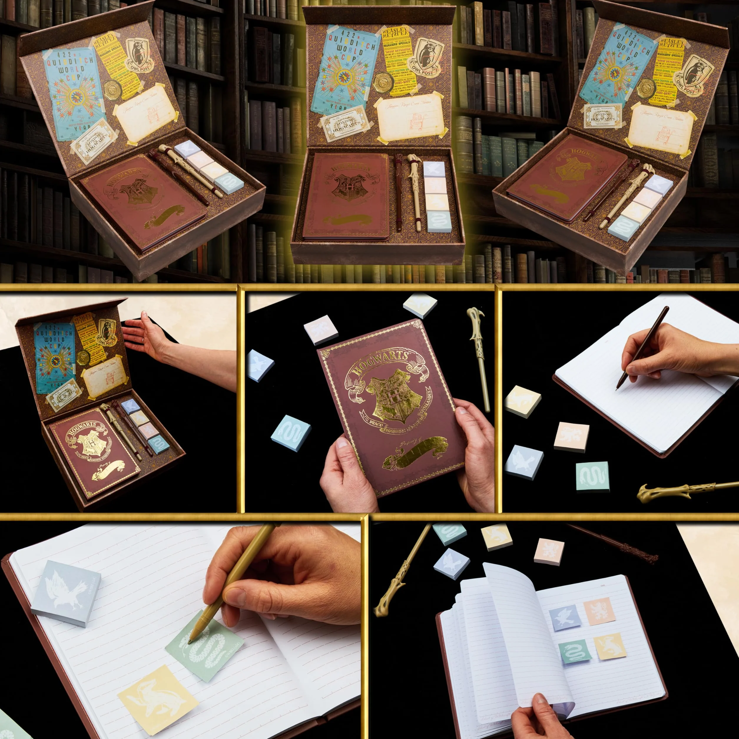 Harry Potter Papeterie Coffret Papier à Lettre Carnet Stylo Baguette Stickers Enveloppes Boite Souvenir