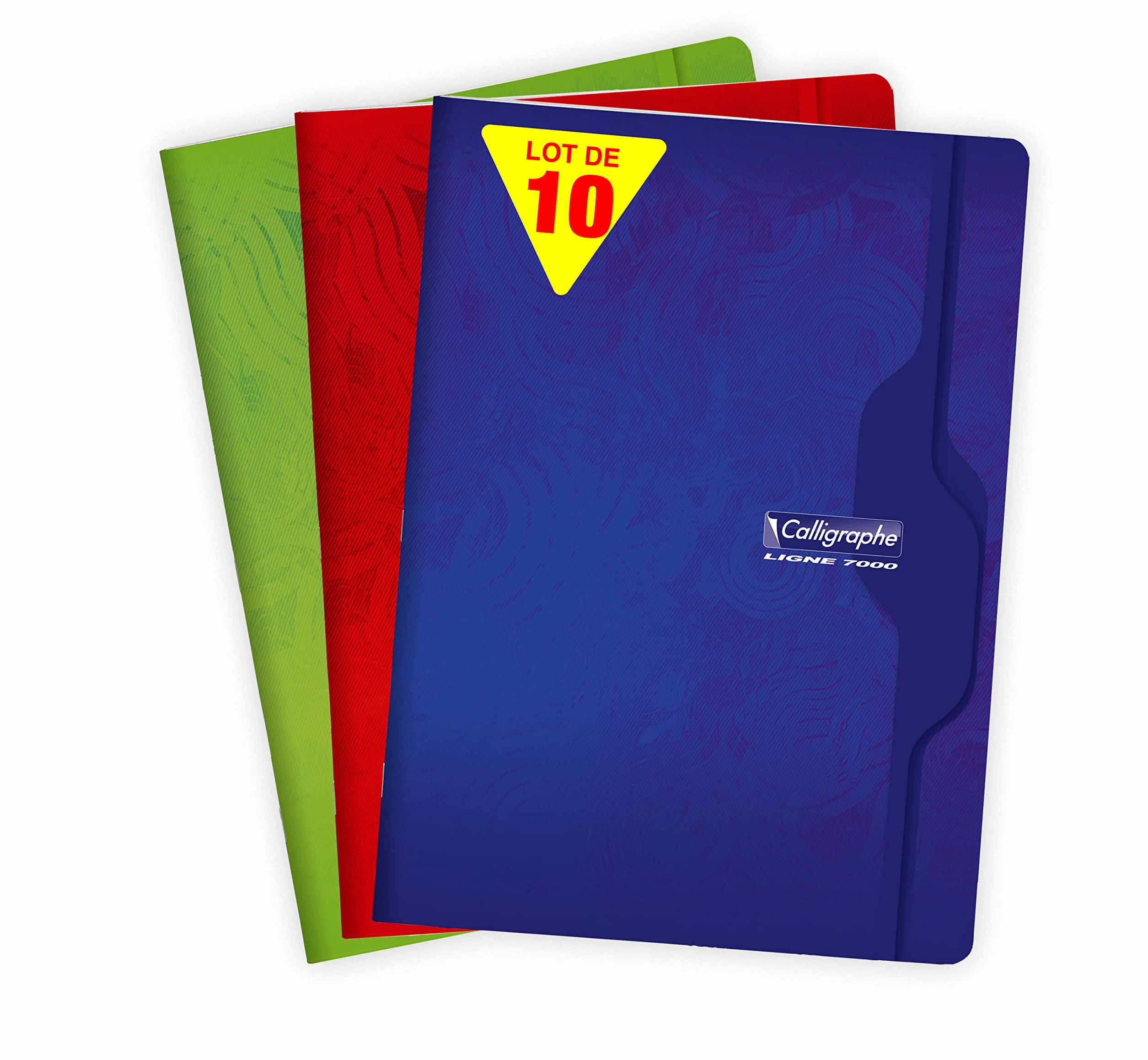 Clairefontaine Calligraphe 7493C Lot de 10 Cahiers Agrafés 24x32 cm 96 Pages Grands Carreaux Papier Blanc 70 g