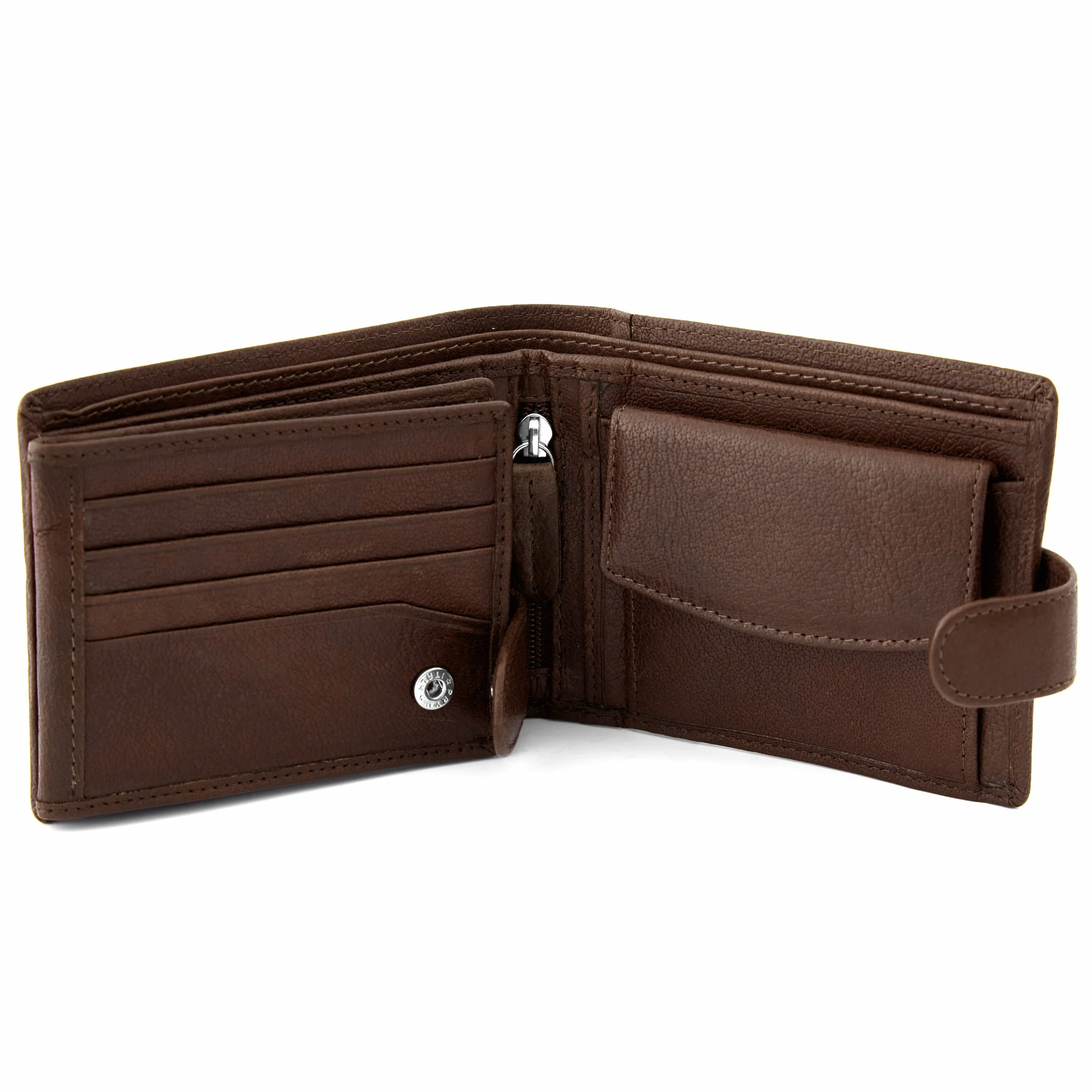 Portefeuille en Cuir Marron California Lucleon