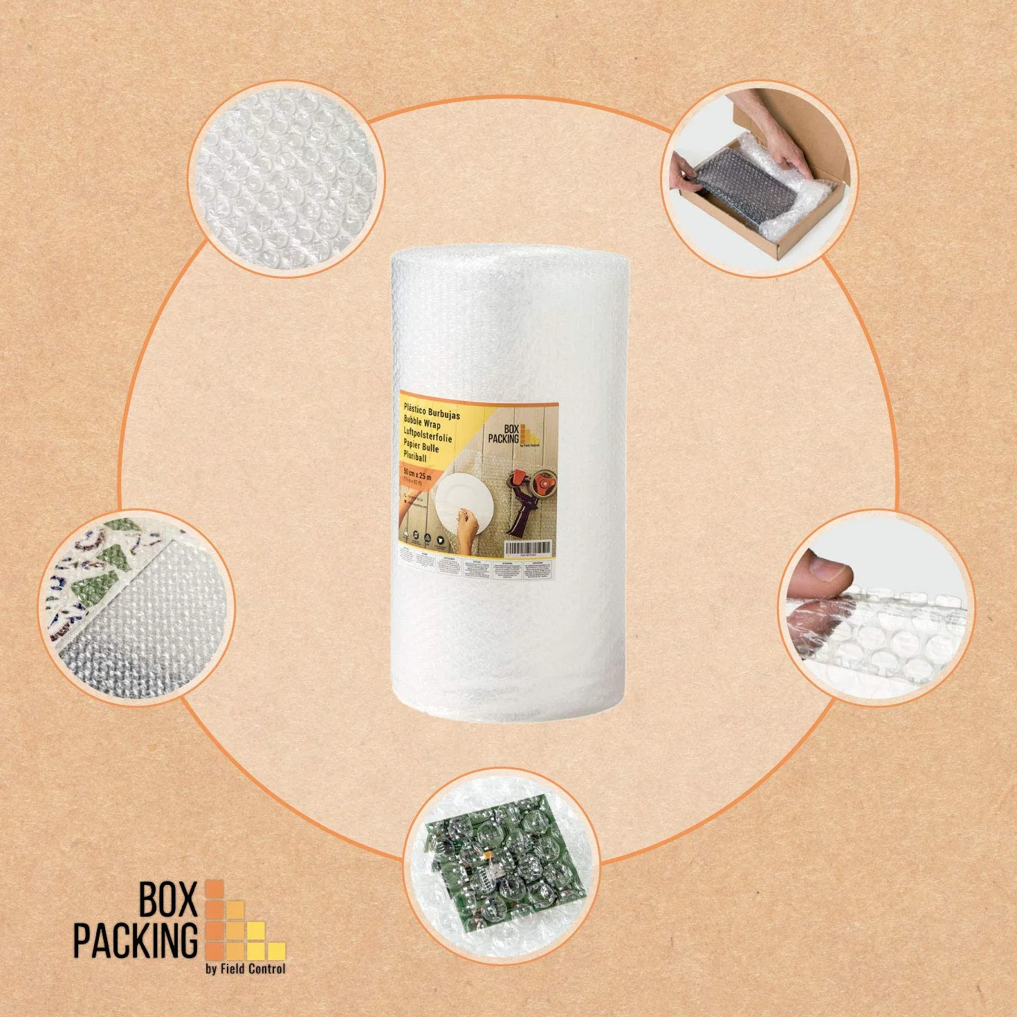 Papier Bulle Emballage Colis 50 cm x 25 m Rouleau Protection Objets Fragiles Déménagement