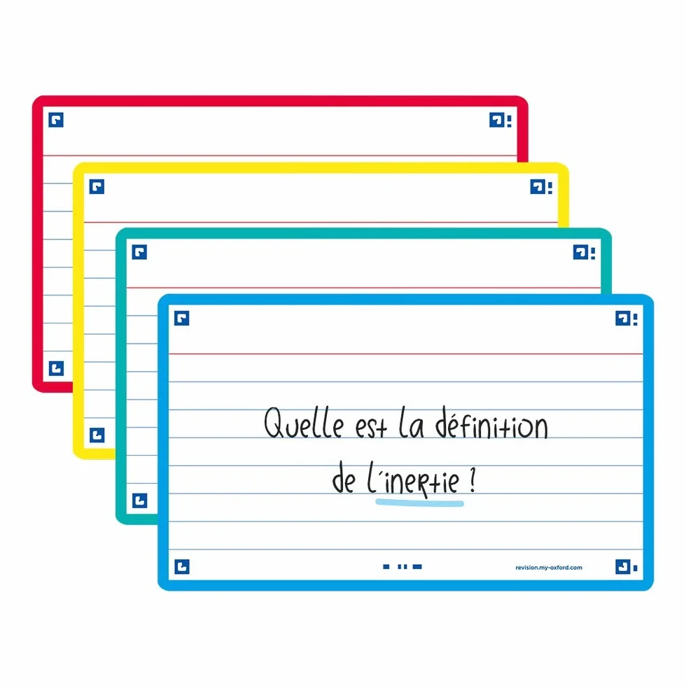 OXFORD Flash 2.0 80 Fiches Flash Cards Format 7,5 x 12,5cm Ligne Recto/Verso