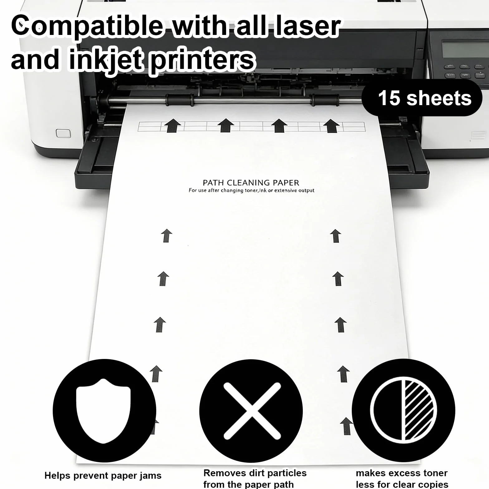 Papier de Nettoyage Pour Imprimante 28,5x21cm, Convient à la Plupart des Imprimantes à Jet d'Encre et Laser, Élimine Poussière des Rouleaux