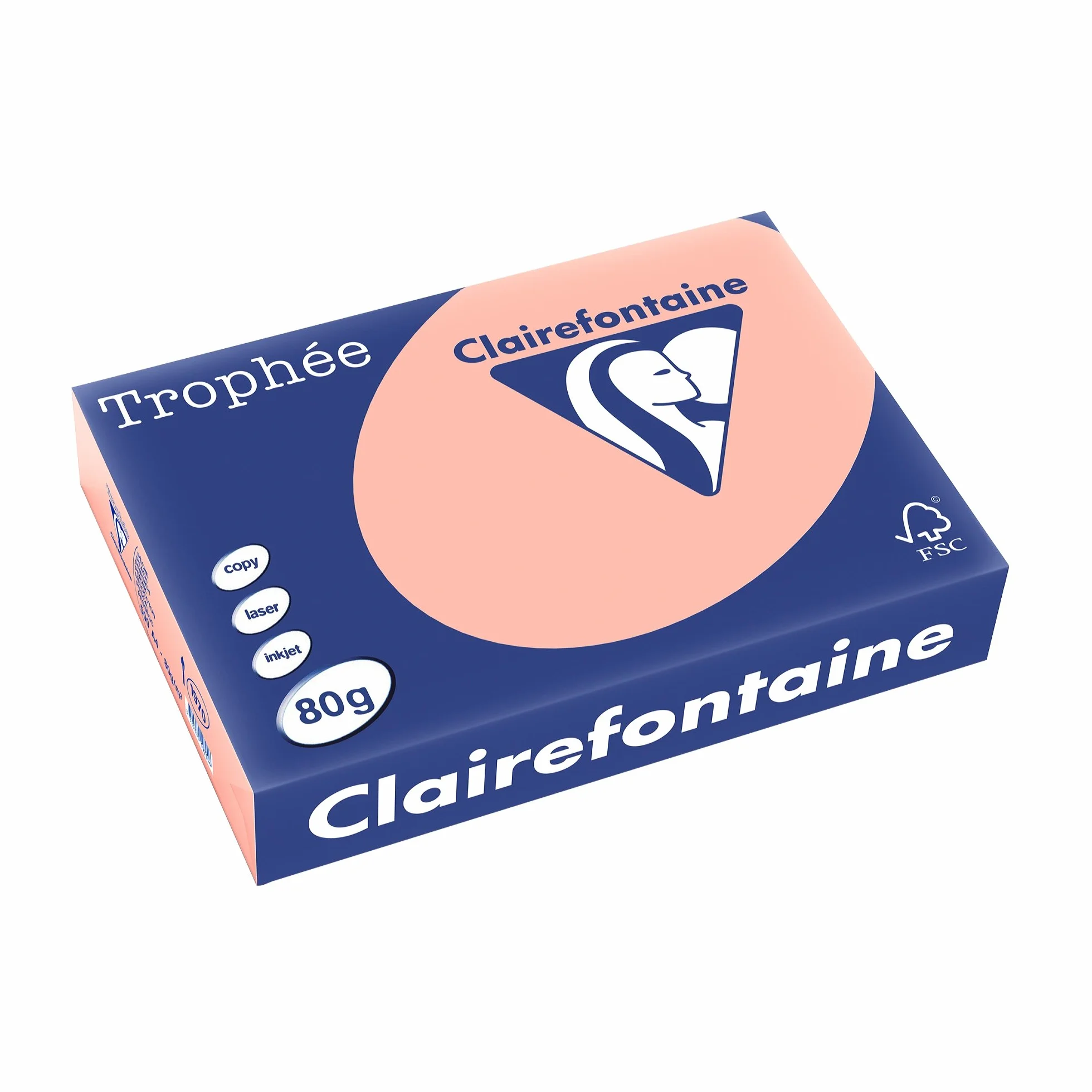 Clairefontaine Trophee Ramette Papier Couleur 80g A4 Pêche Lot de 5