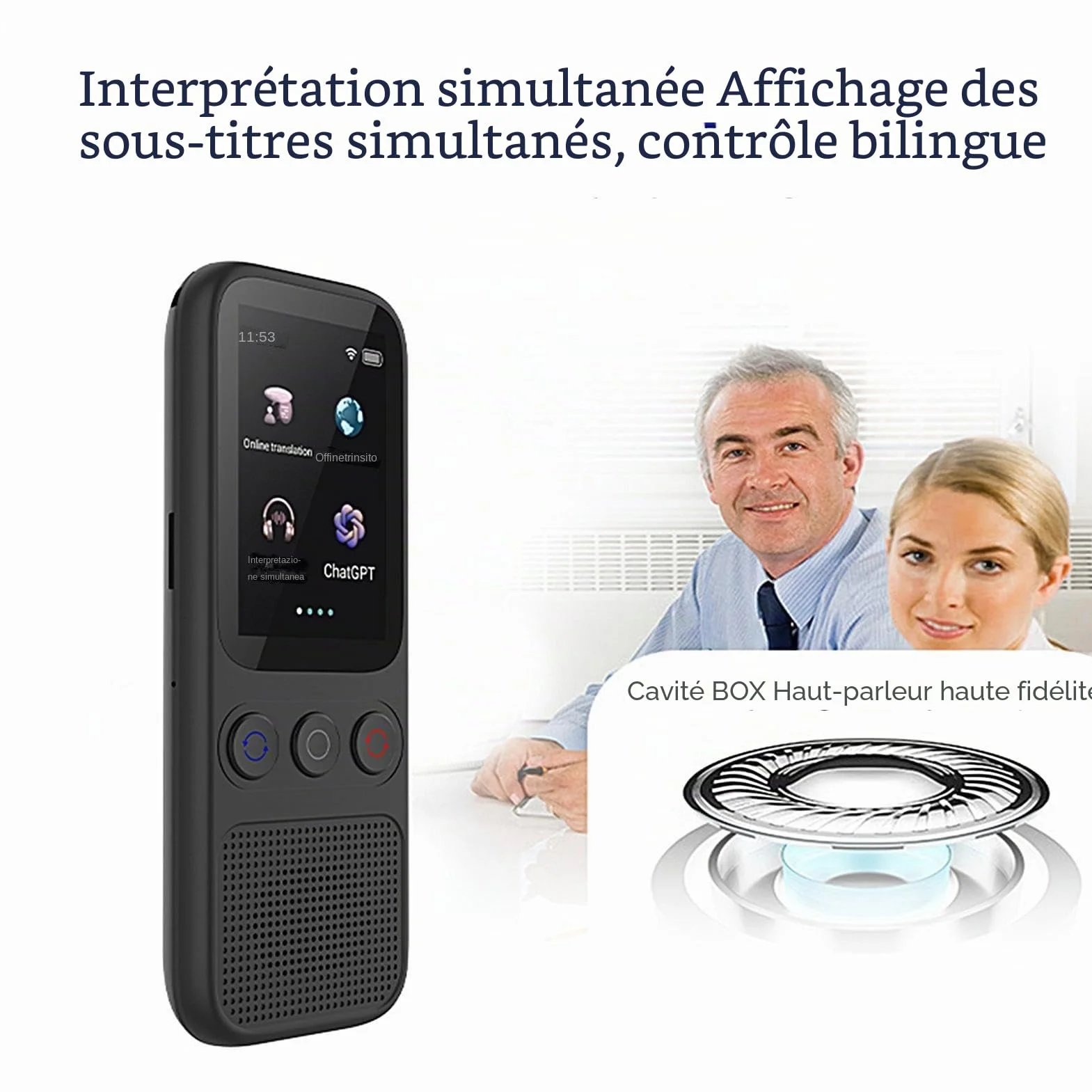 Traducteur de langue en réel, dispositif de traduction portable haute précision sans WiFi