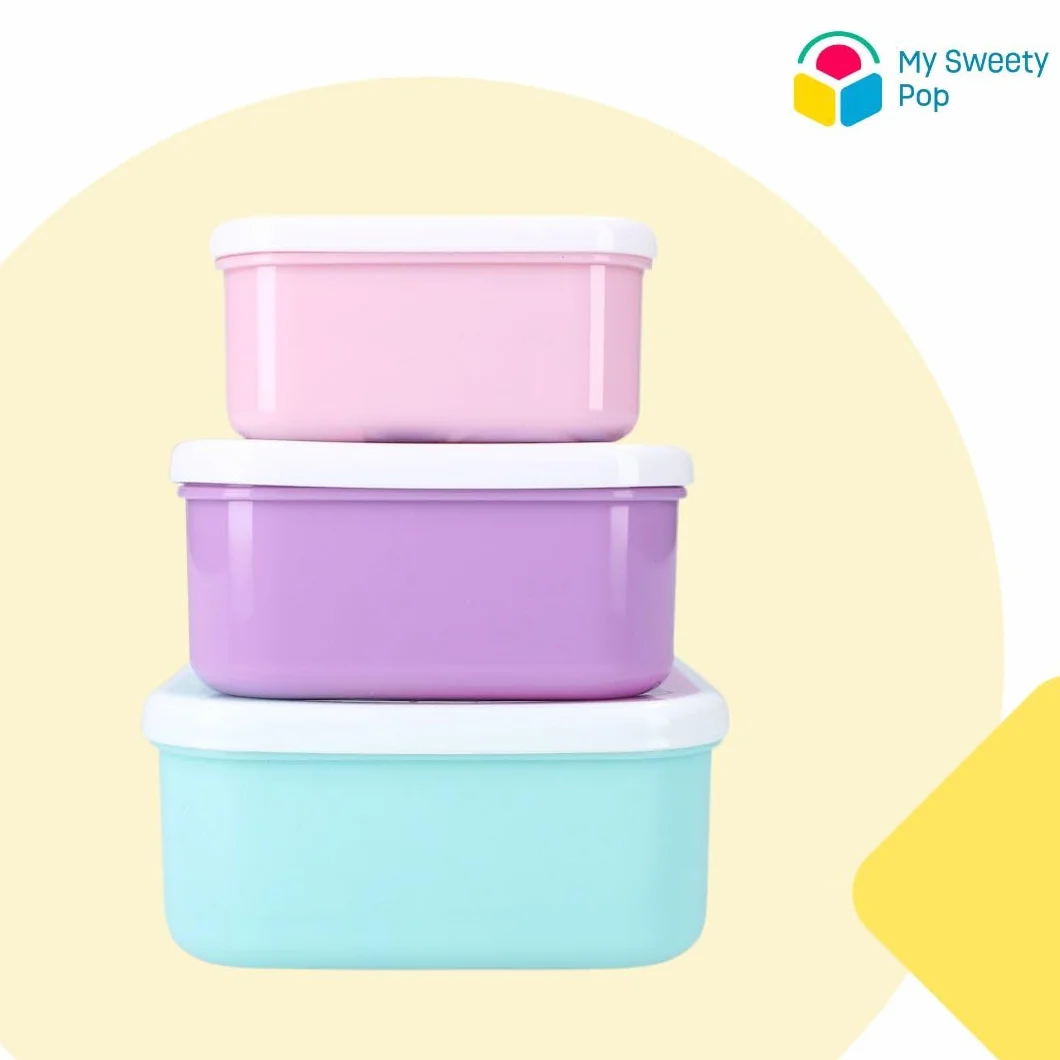 Lunch box Stitch 11,5 cm Violet/Bleu/Rose Lot de 3 pour enfant